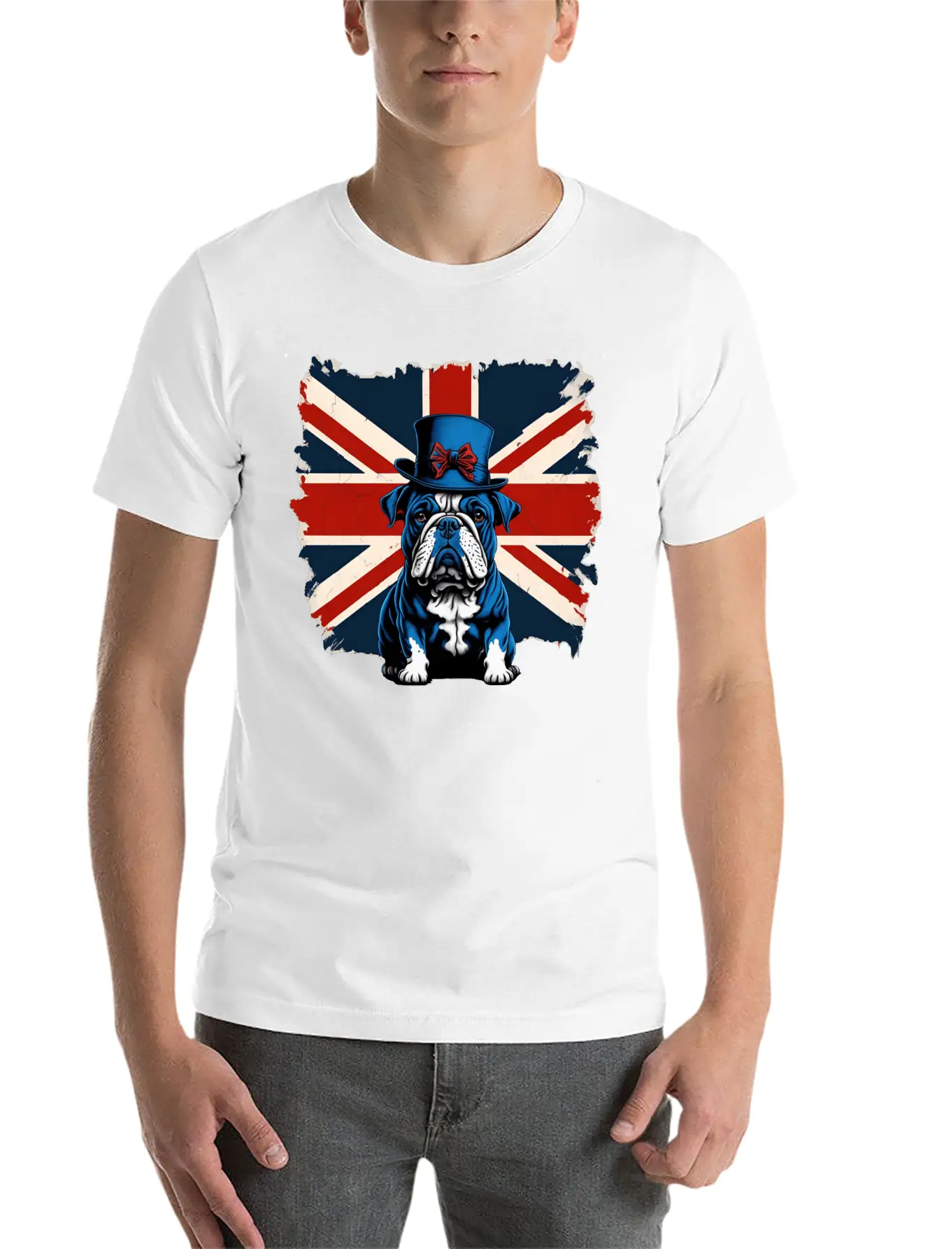 British Bull Dog Union Jack Flag Stylish Everyday T-Shirt – Unisex Basic Cotton Tee