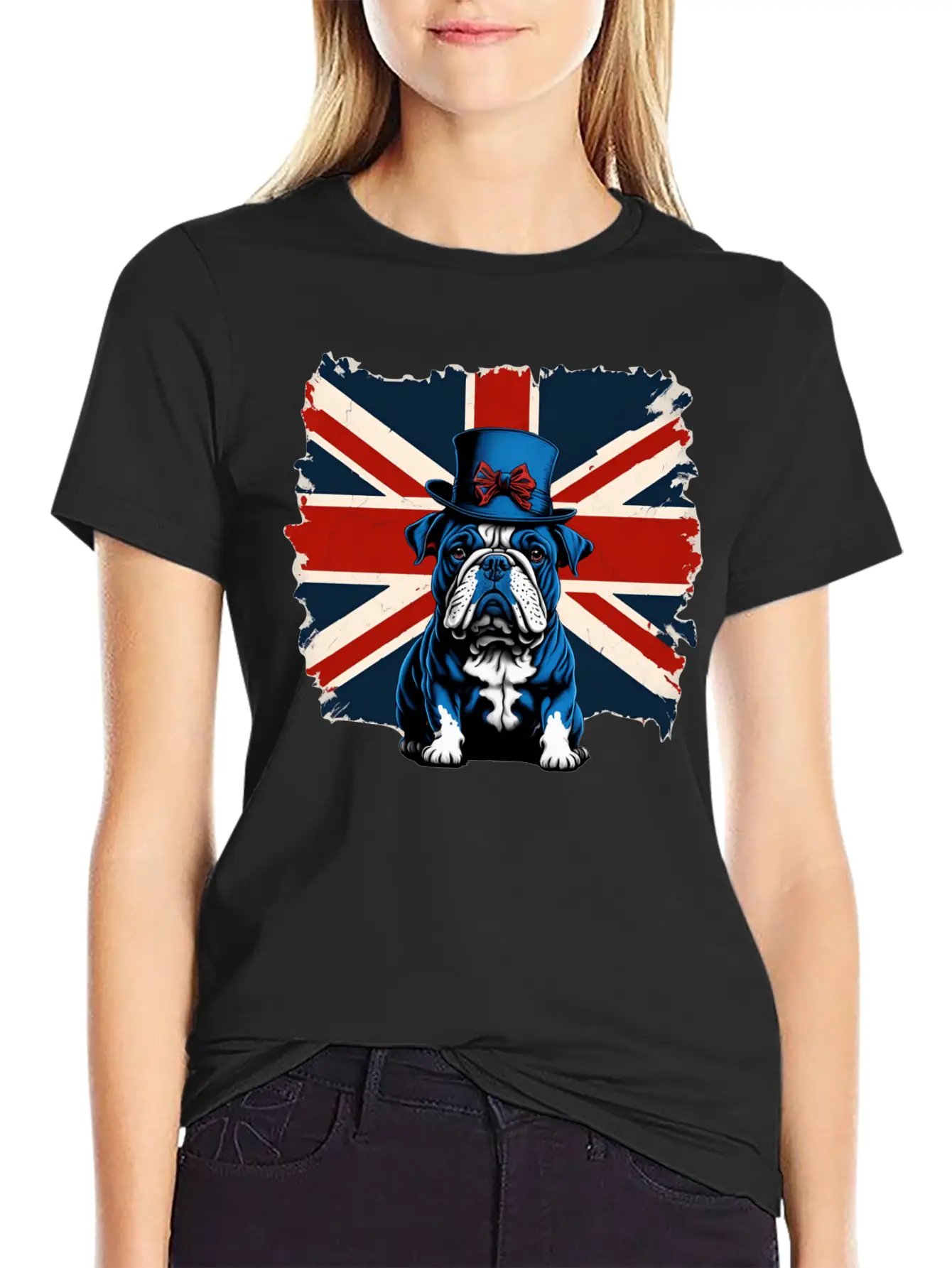 British Bull Dog Union Jack Flag Stylish Everyday T-Shirt – Unisex Basic Cotton Tee
