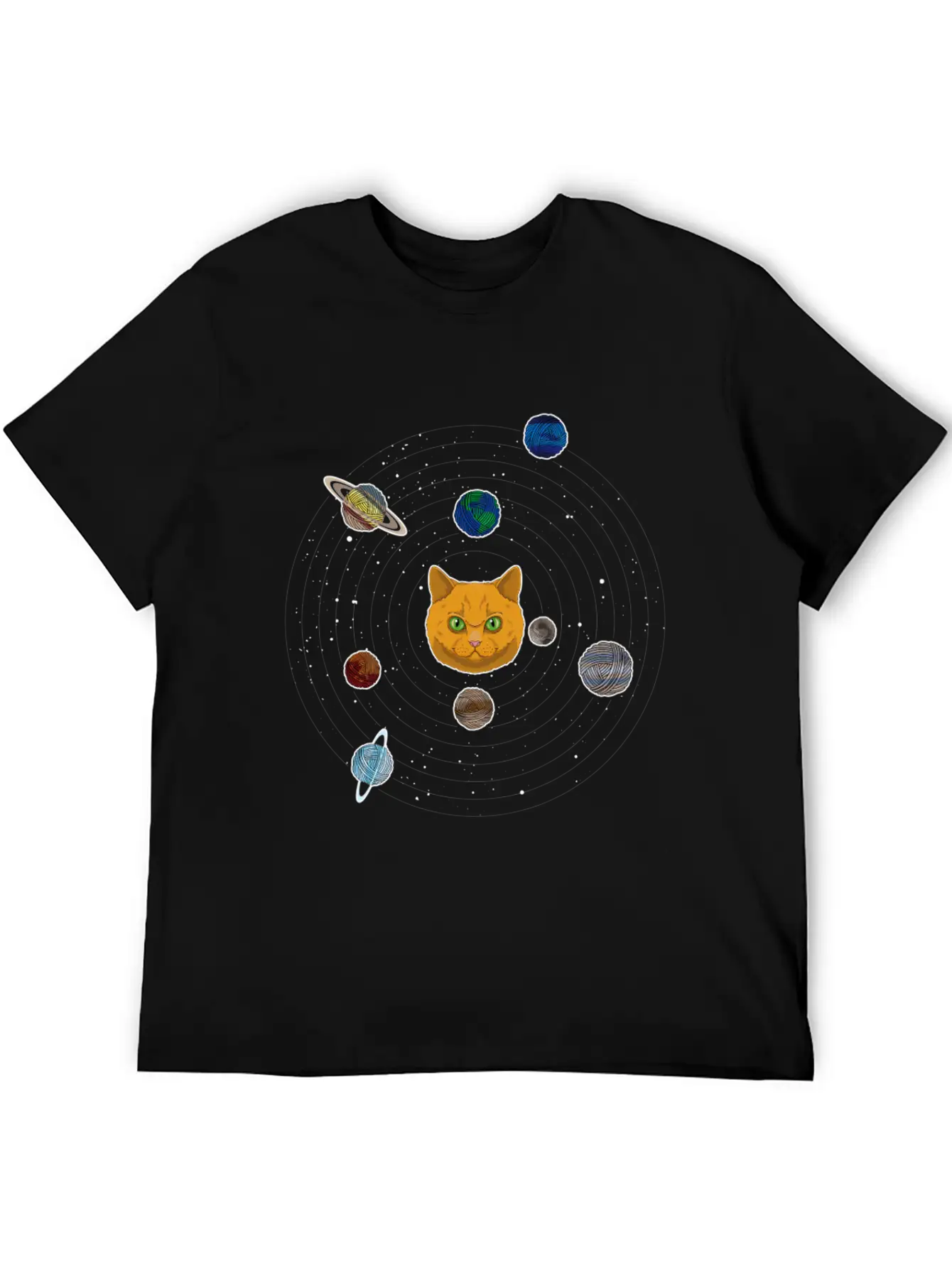 British Shorthair Space Cat Solar Planet System Stylish Everyday T-Shirt – Unisex Basic Cotton Tee
