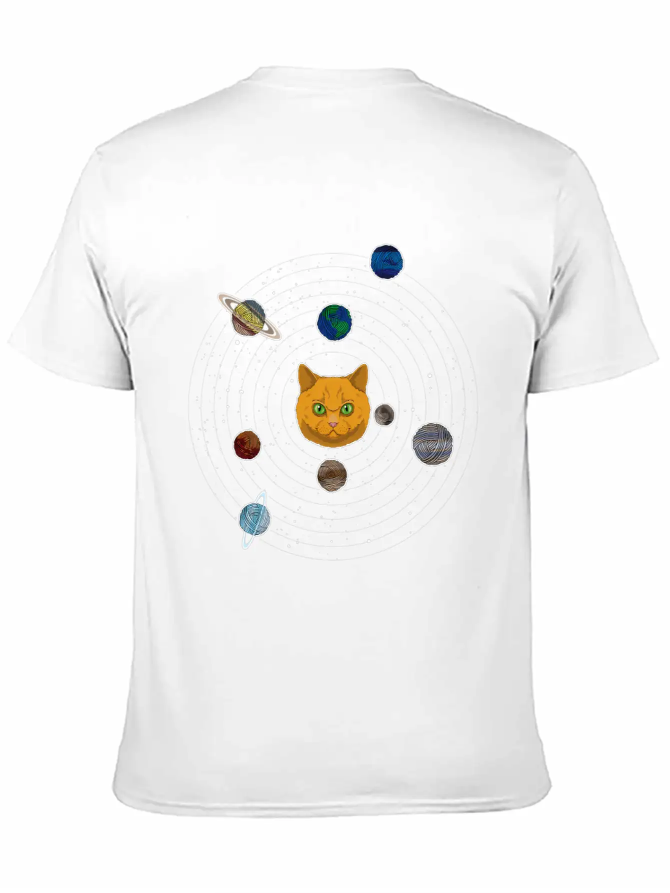 British Shorthair Space Cat Solar Planet System Stylish Everyday T-Shirt – Unisex Basic Cotton Tee