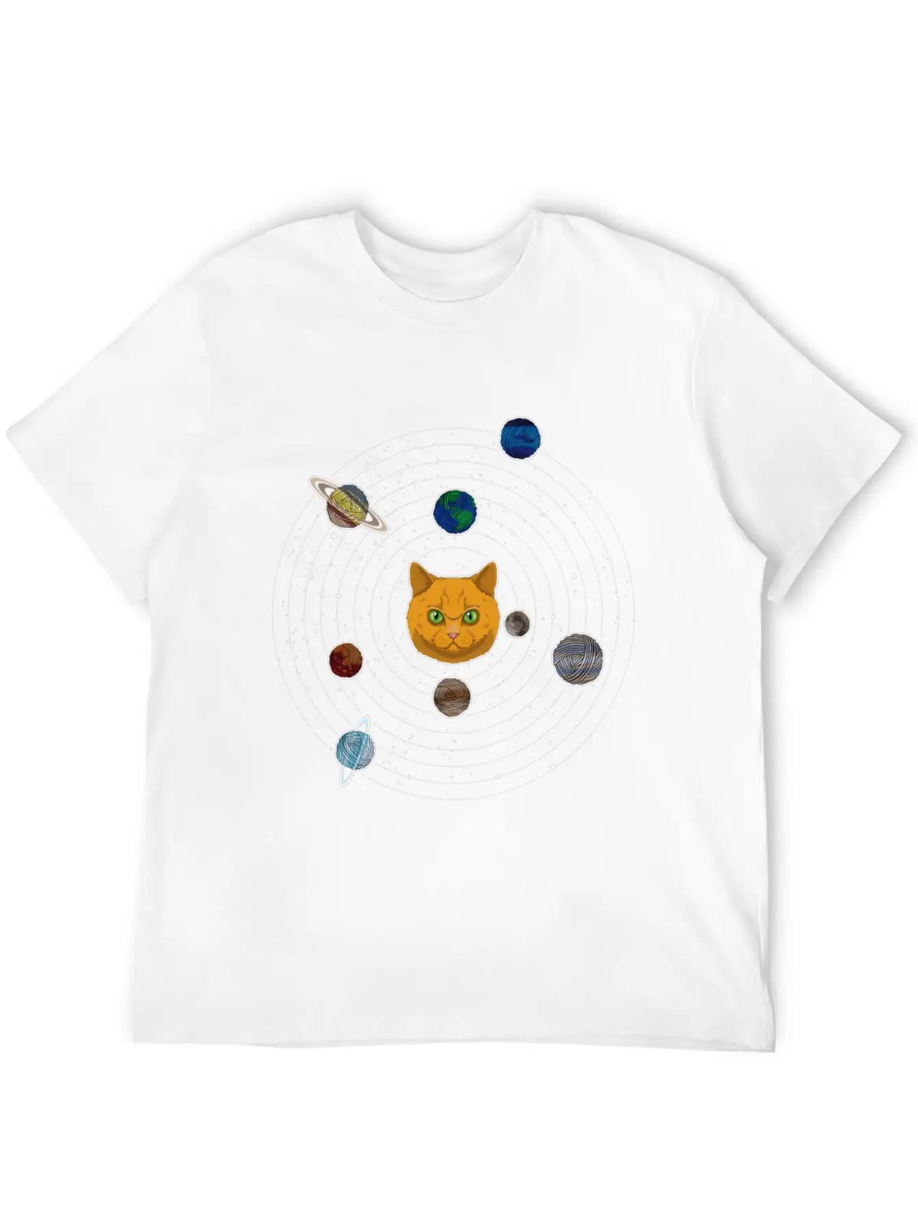 British Shorthair Space Cat Solar Planet System Stylish Everyday T-Shirt – Unisex Basic Cotton Tee