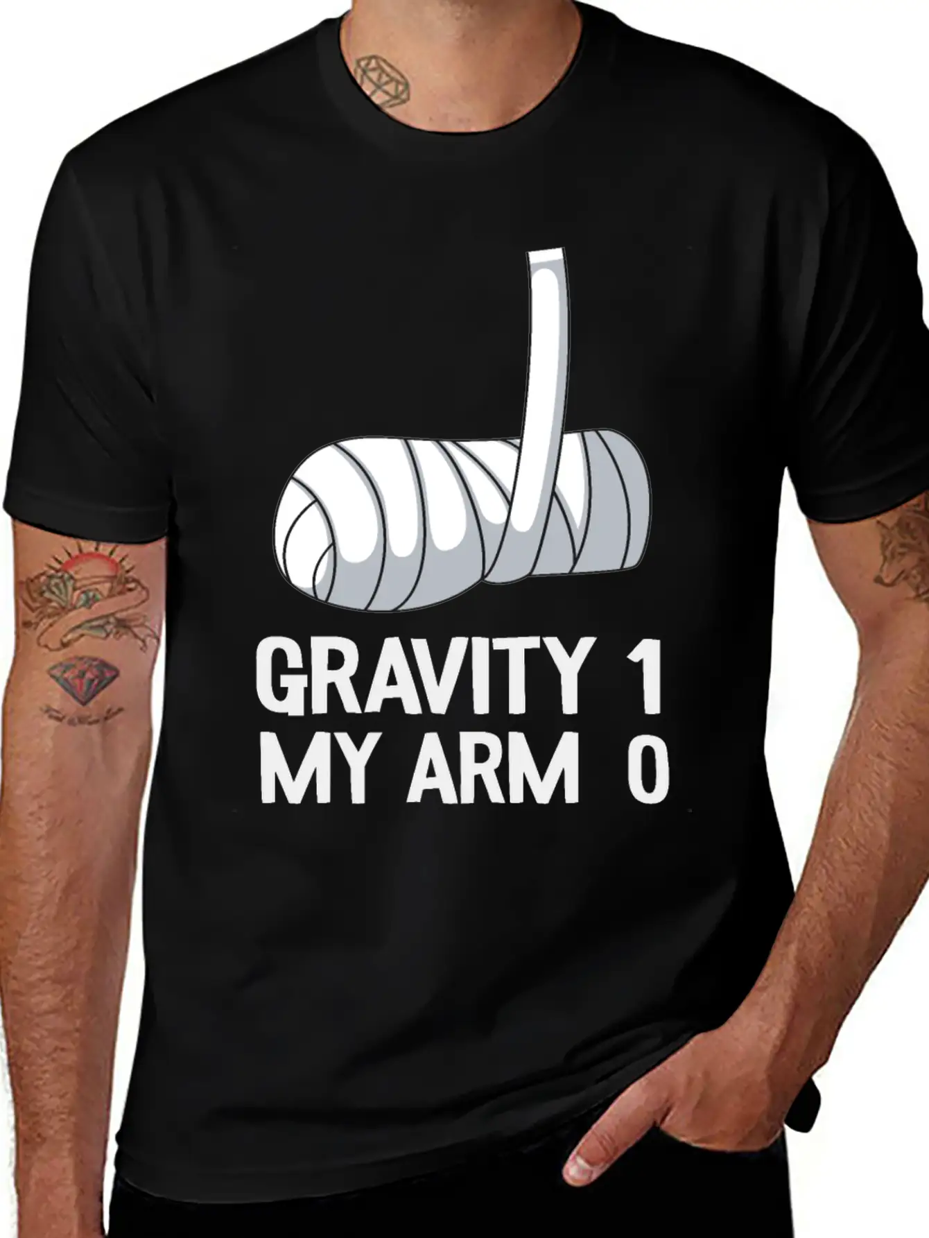 Broken Arm Get Well Soon Gift Gravity 1 Funny Unisex Casual T-Shirt – Clean Design For Daily Comfort