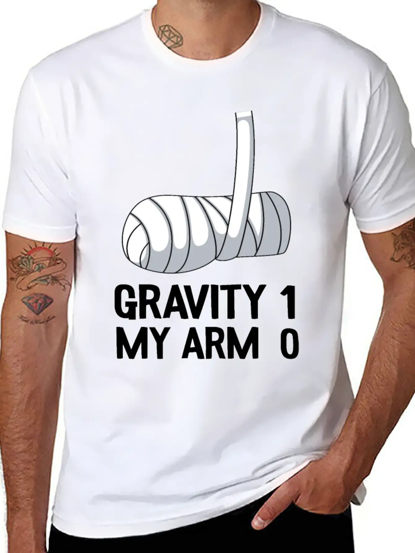 Broken Arm Get Well Soon Gift Gravity 1 Funny Unisex Casual T-Shirt – Clean Design For Daily Comfort