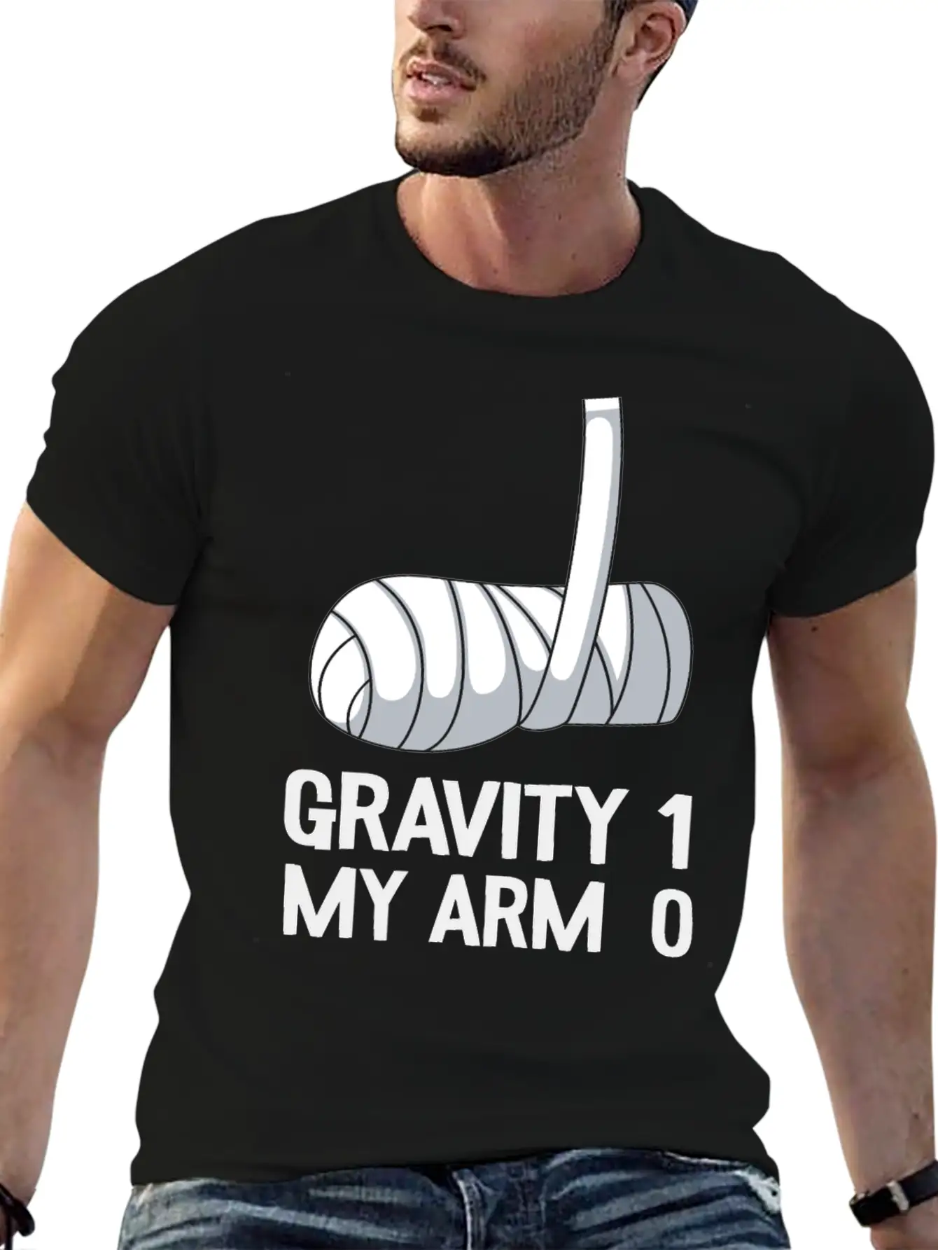 Broken Arm Get Well Soon Gift Gravity 1 Funny Unisex Casual T-Shirt – Clean Design For Daily Comfort