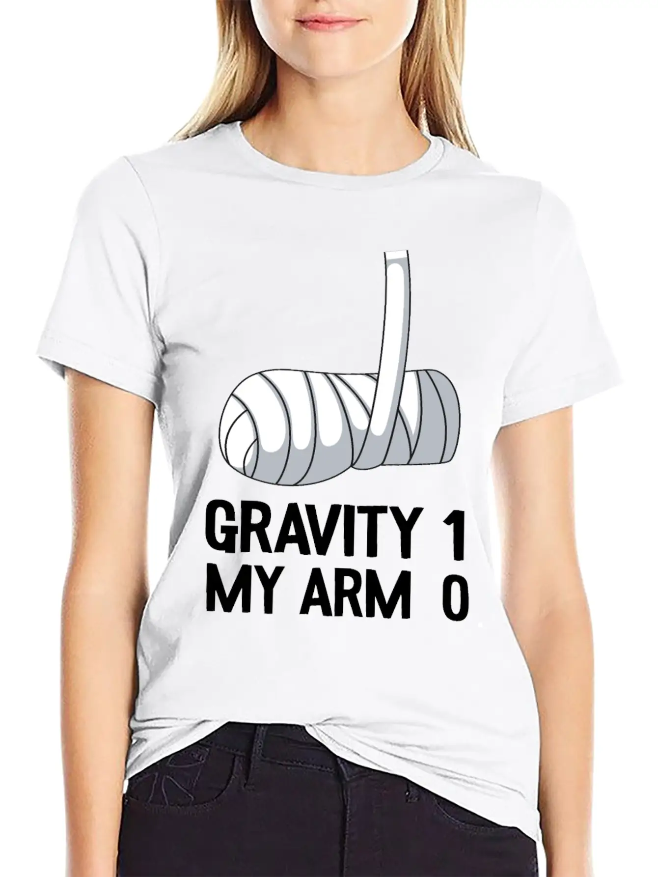 Broken Arm Get Well Soon Gift Gravity 1 Funny Unisex Casual T-Shirt – Clean Design For Daily Comfort