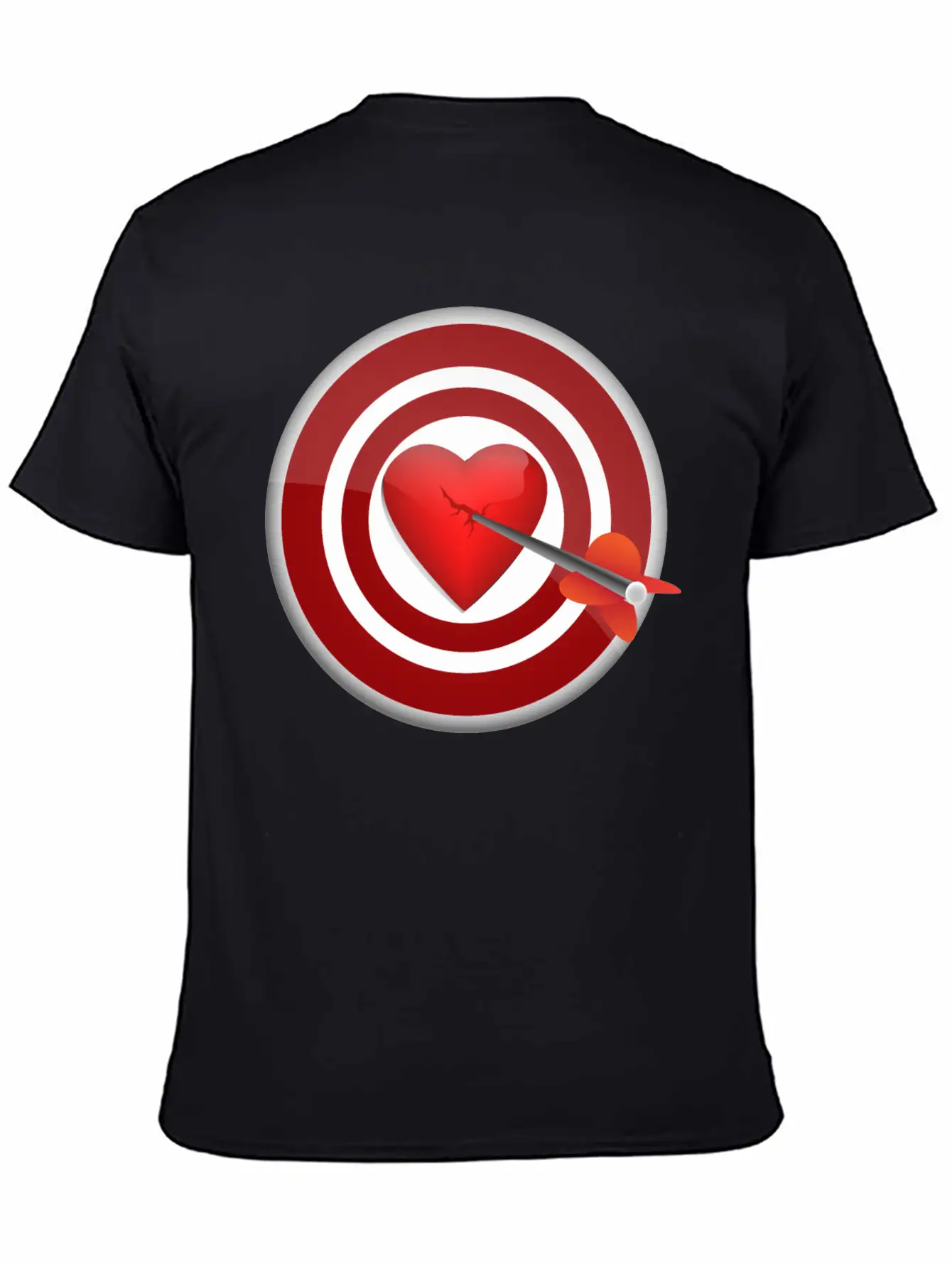 Broken Heart In Darts Simple Everyday Graphic Tee – Lightweight Summer Wear