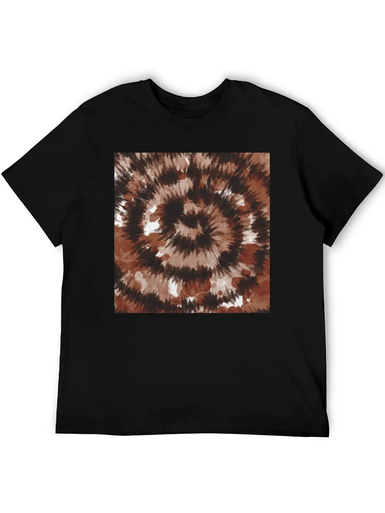 Brown Black Tie Dye Stylish Everyday T-Shirt – Unisex Basic Cotton Tee