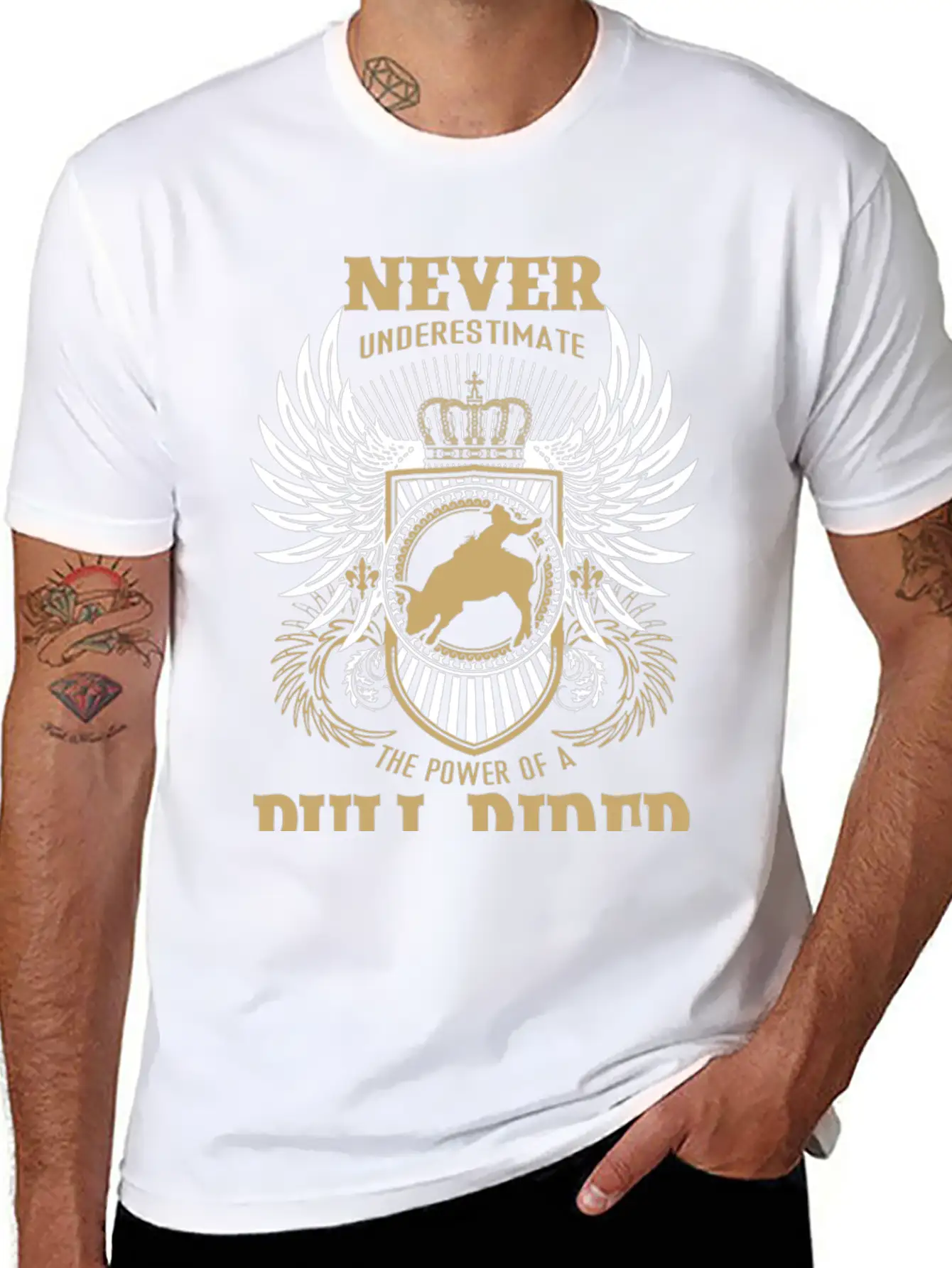 Bull Rider - Never Underestimate A Bull Rider Tee Stylish Everyday T-Shirt – Unisex Basic Cotton Tee