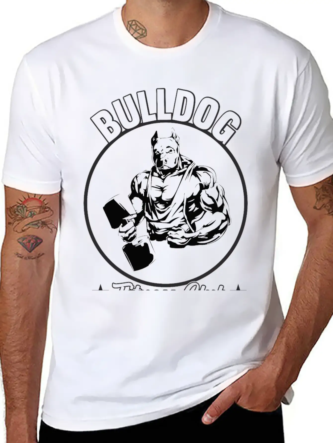 BULLDOG FITNESS CLUB Stylish Everyday T-Shirt – Unisex Basic Cotton Tee