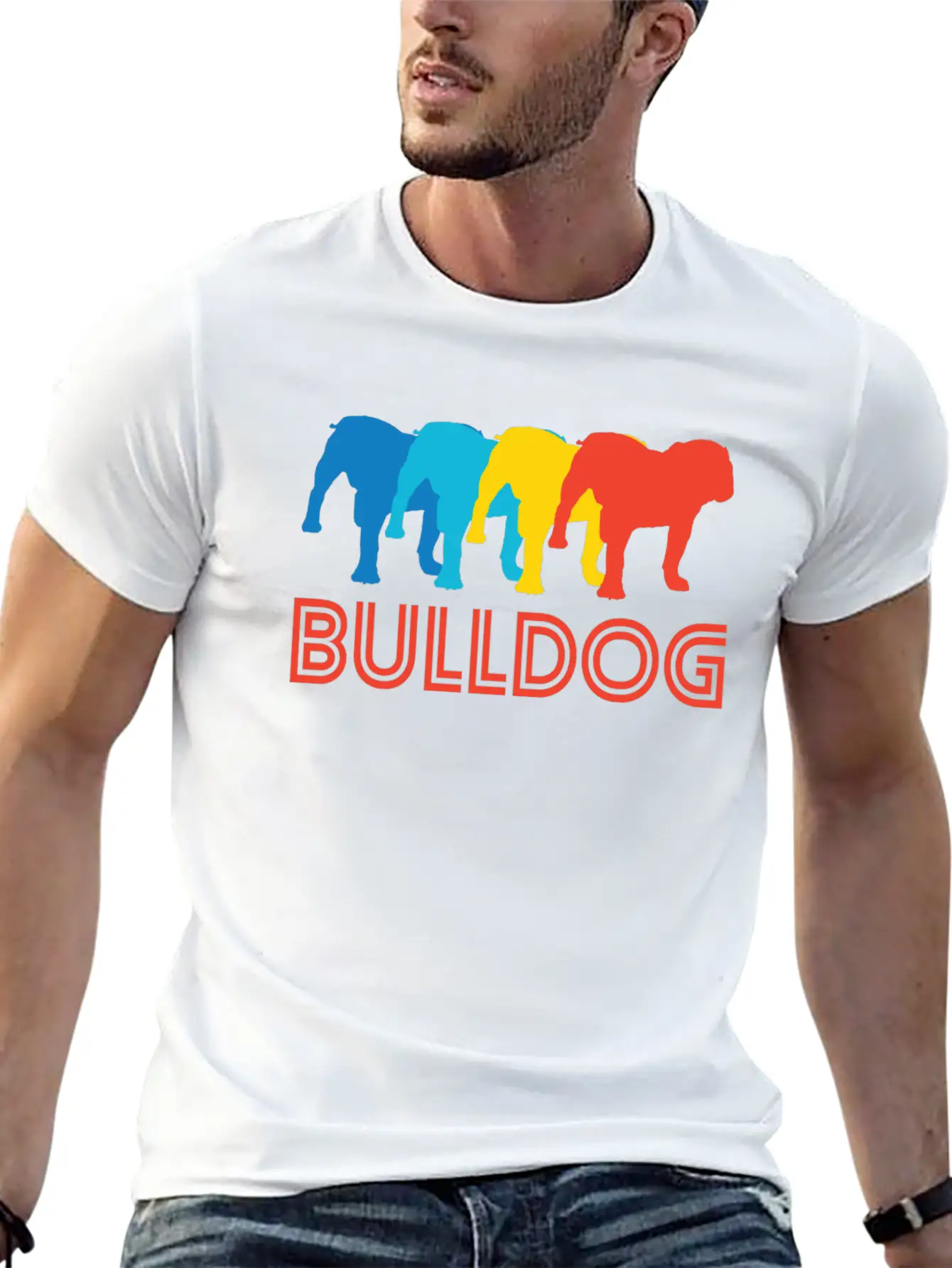 Bulldog Pop Art Basic Graphic T-Shirt – Daily Comfort In Soft Cotton