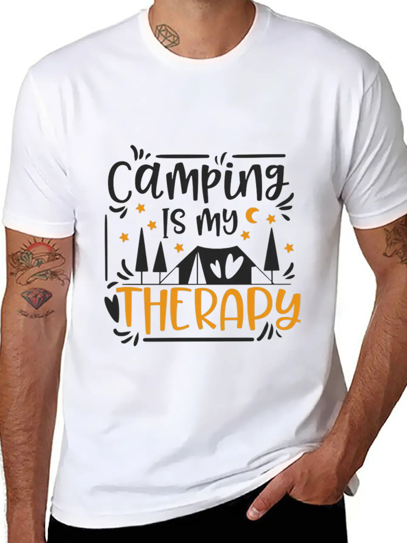 Camping Is My Therapy Stylish Everyday T-Shirt – Unisex Basic Cotton Tee