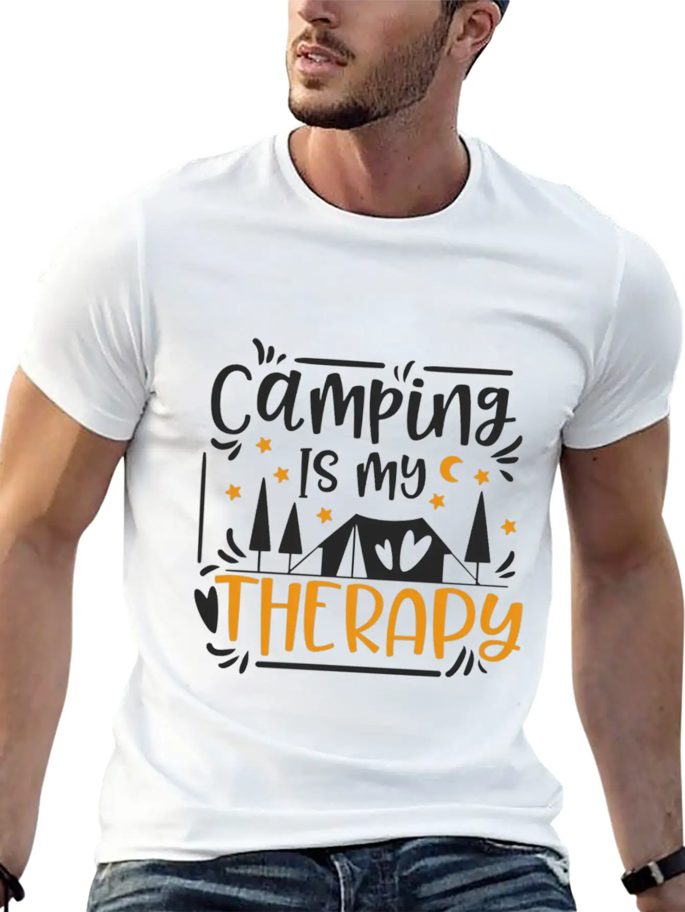 Camping Is My Therapy Stylish Everyday T-Shirt – Unisex Basic Cotton Tee