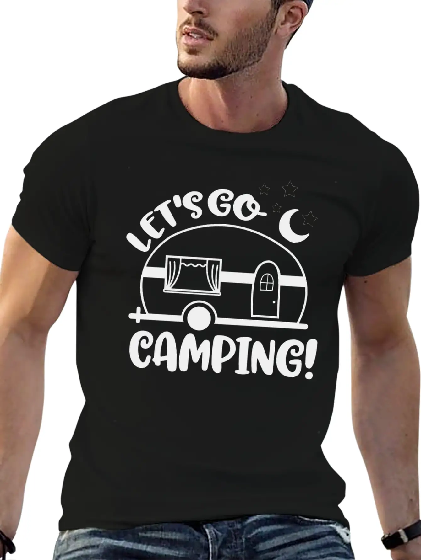 Camping Let's Go Camping Stylish Everyday T-Shirt – Unisex Basic Cotton Tee