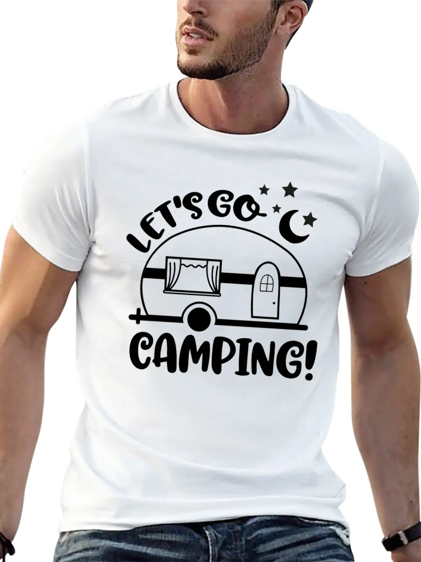 Camping Let's Go Camping Stylish Everyday T-Shirt – Unisex Basic Cotton Tee