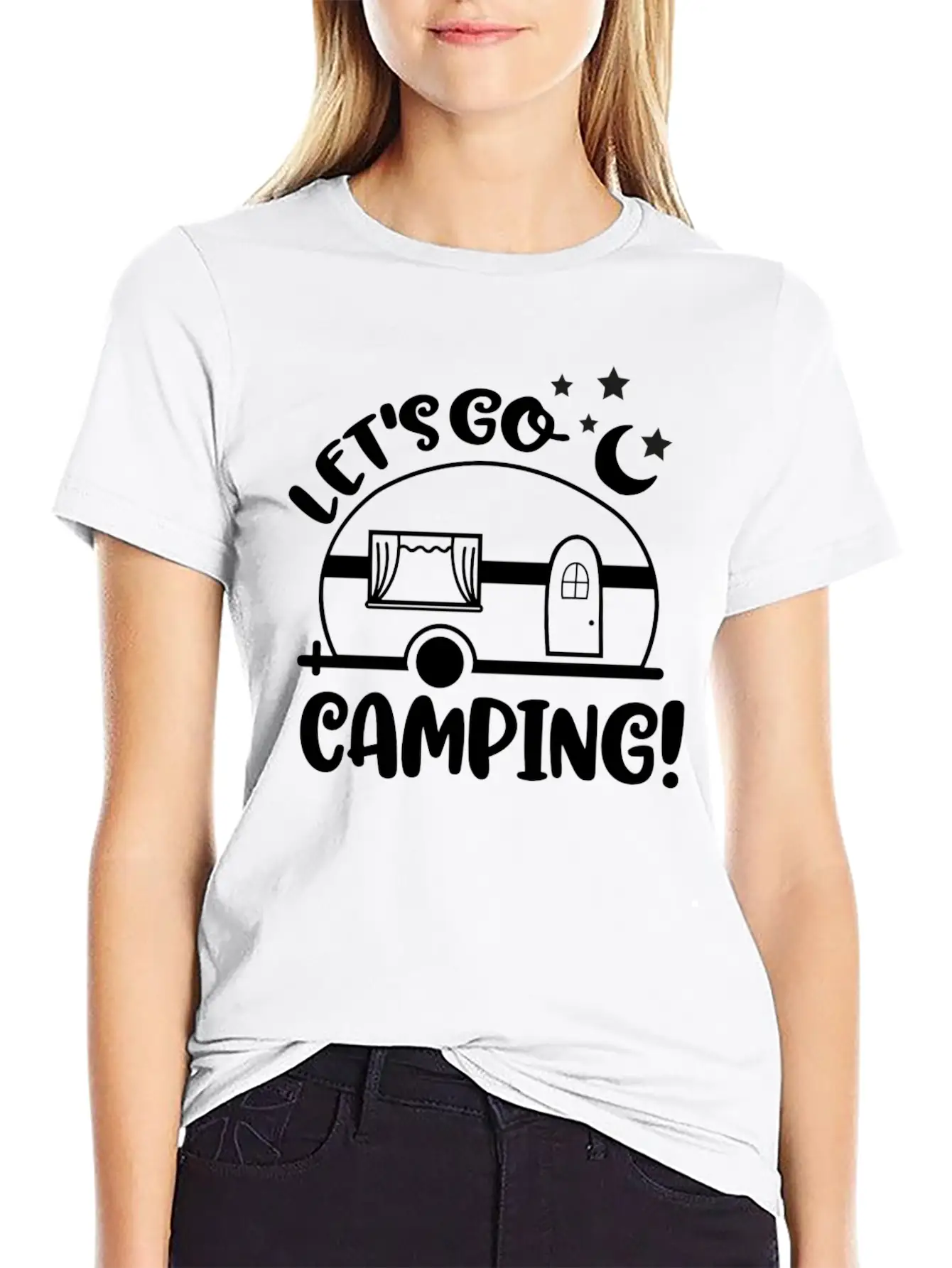 Camping Let's Go Camping Stylish Everyday T-Shirt – Unisex Basic Cotton Tee
