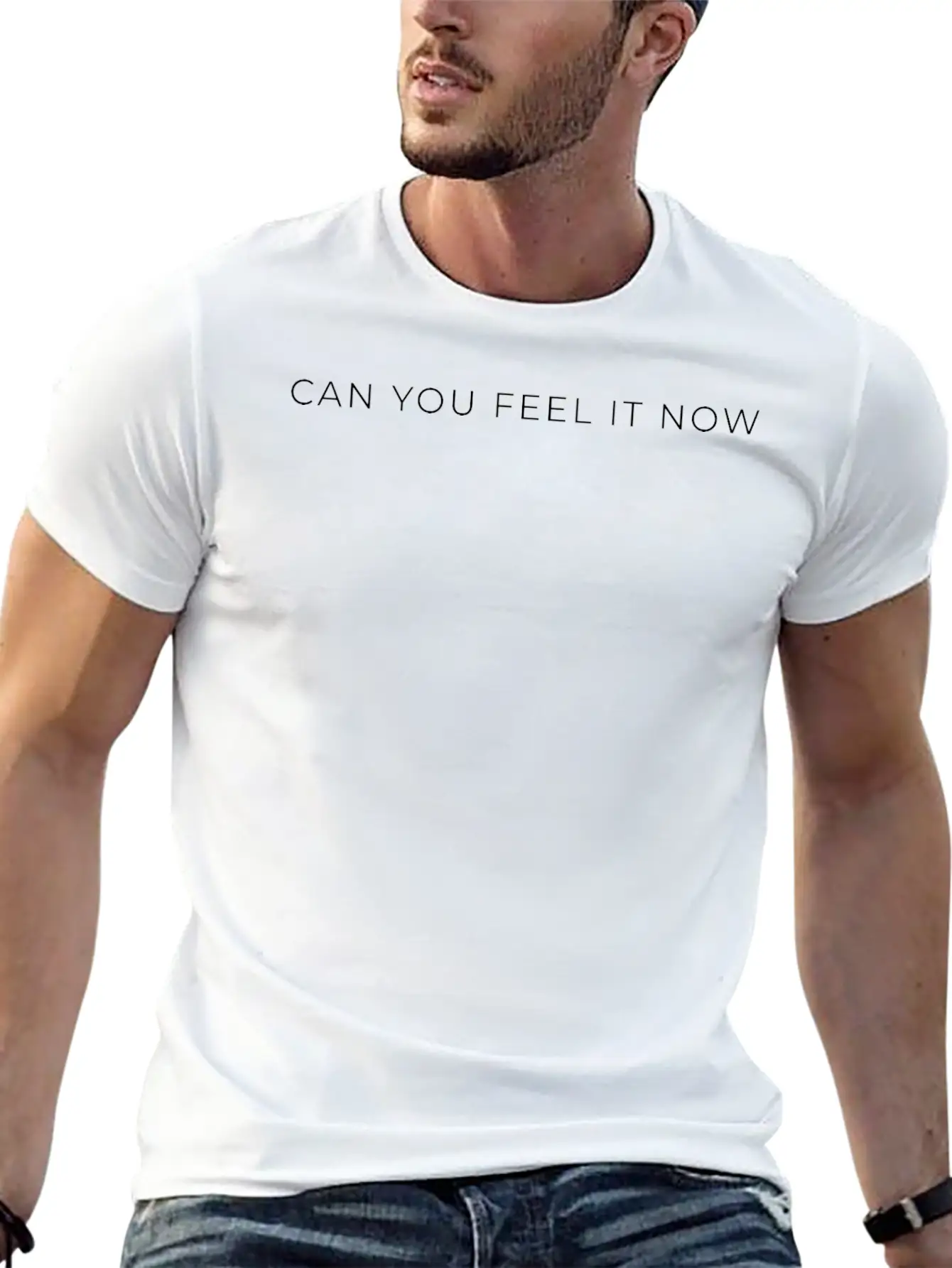 Can You Feel It Now Dark Basic Graphic T-Shirt – Daily Comfort In Soft Cotton