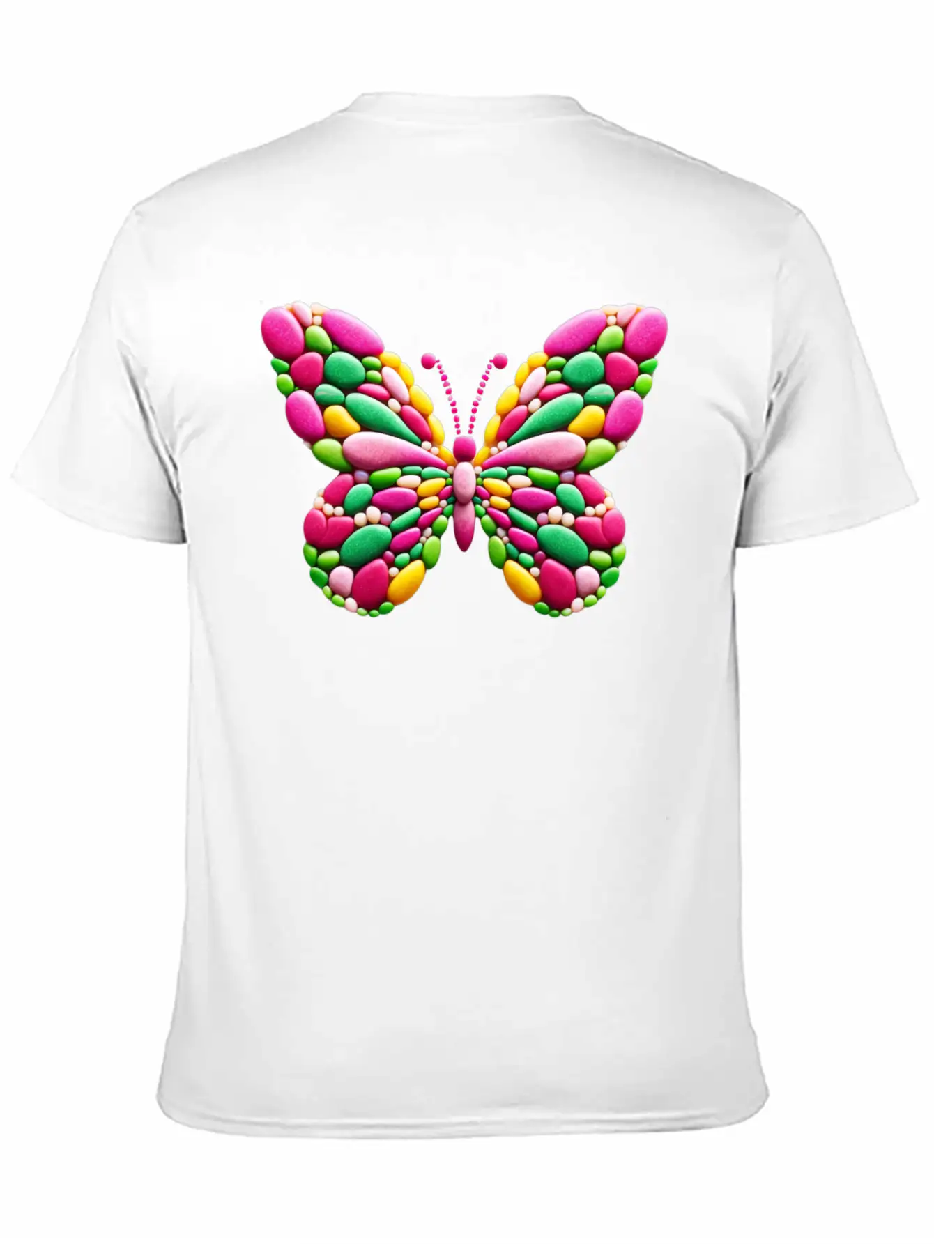 Candy Mosaic Monarch Pebble Butterfly Casual Graphic T-Shirt – Simple And Comfortable Daily Wear