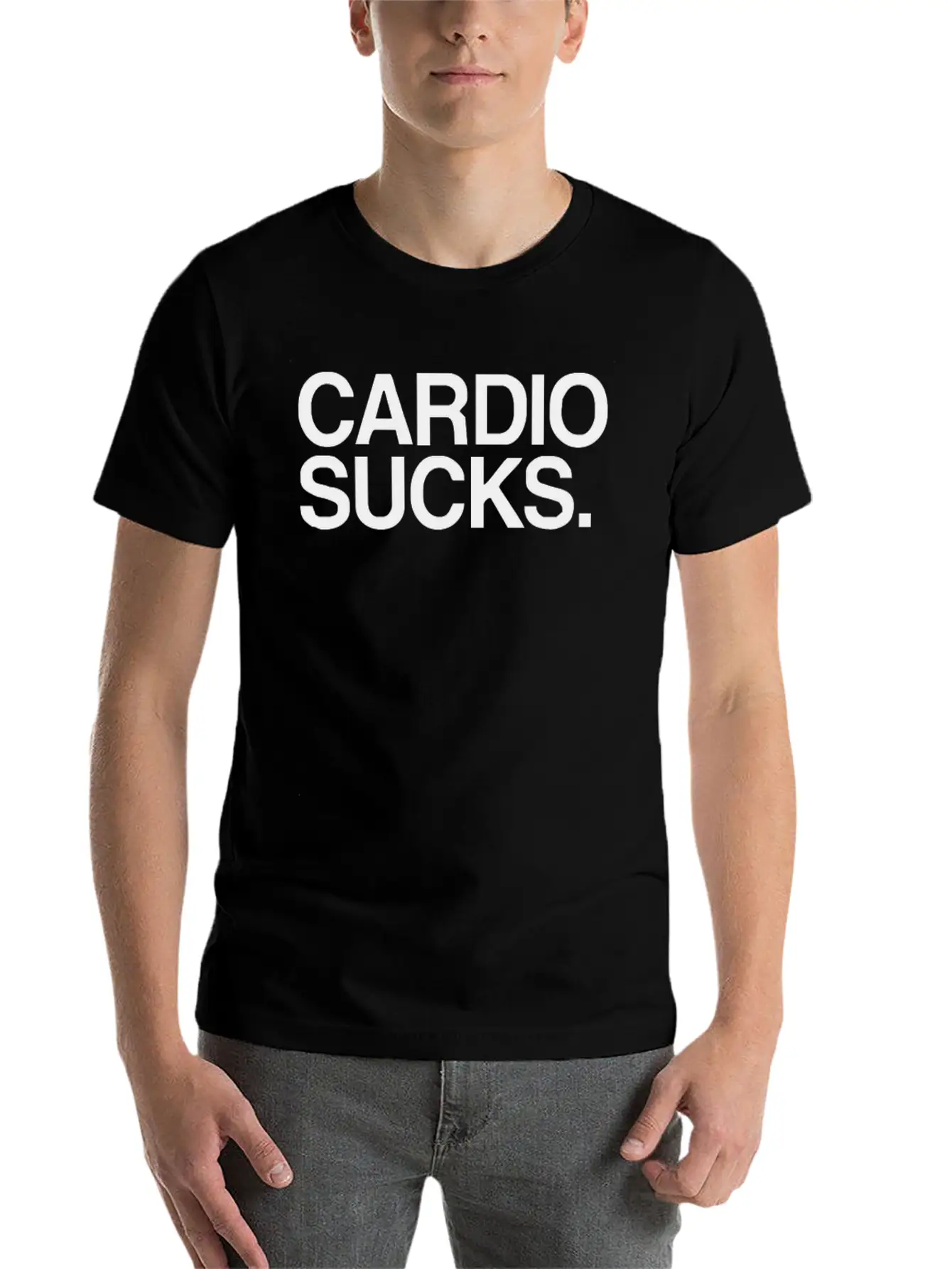 Cardio Sucks Exercise Running Gym Training Worko Lightweight Cotton T-Shirt – Daily Comfort Graphic Shirt