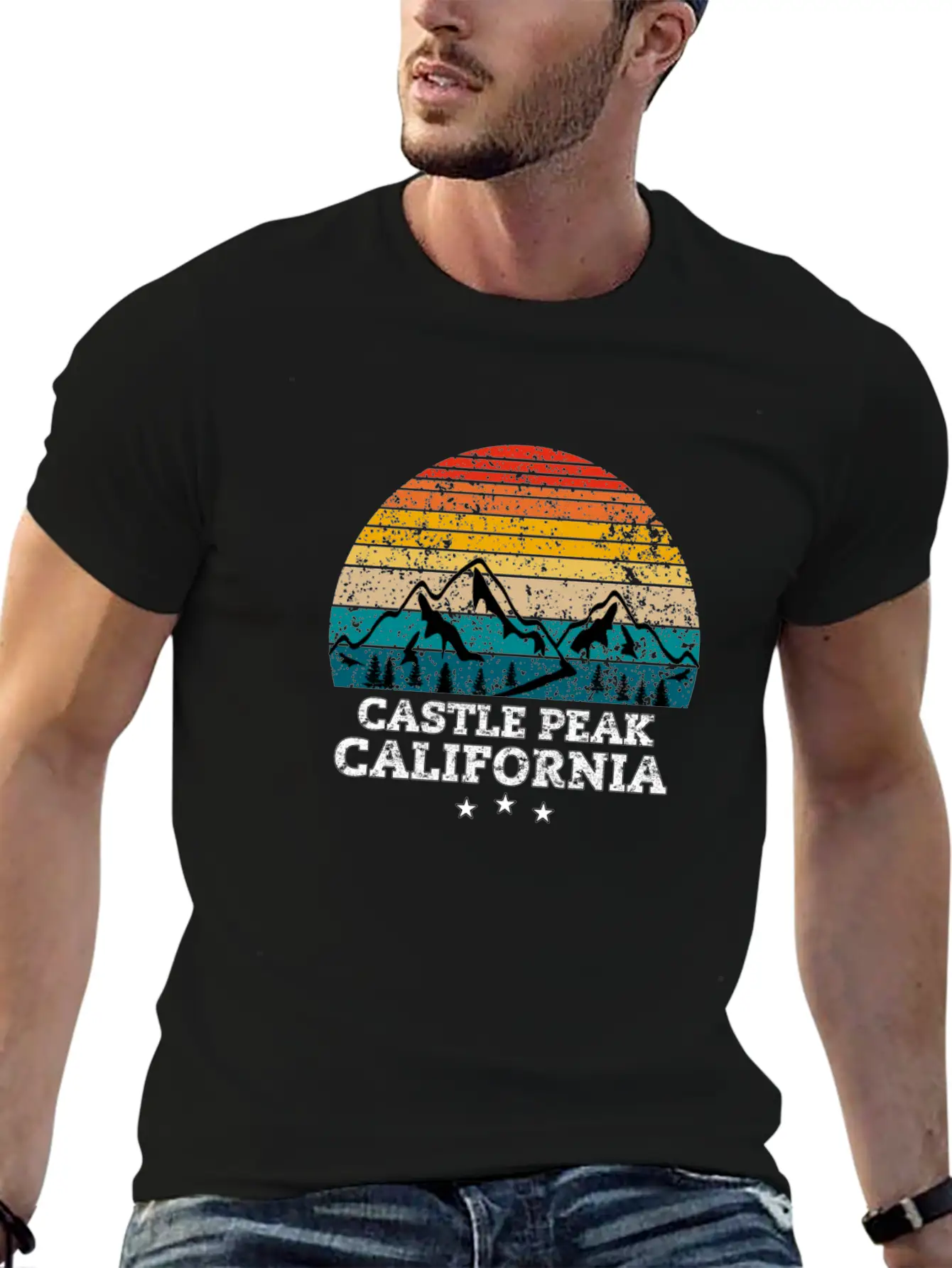 CASTLE PEAK California Stylish Everyday T-Shirt – Unisex Basic Cotton Tee