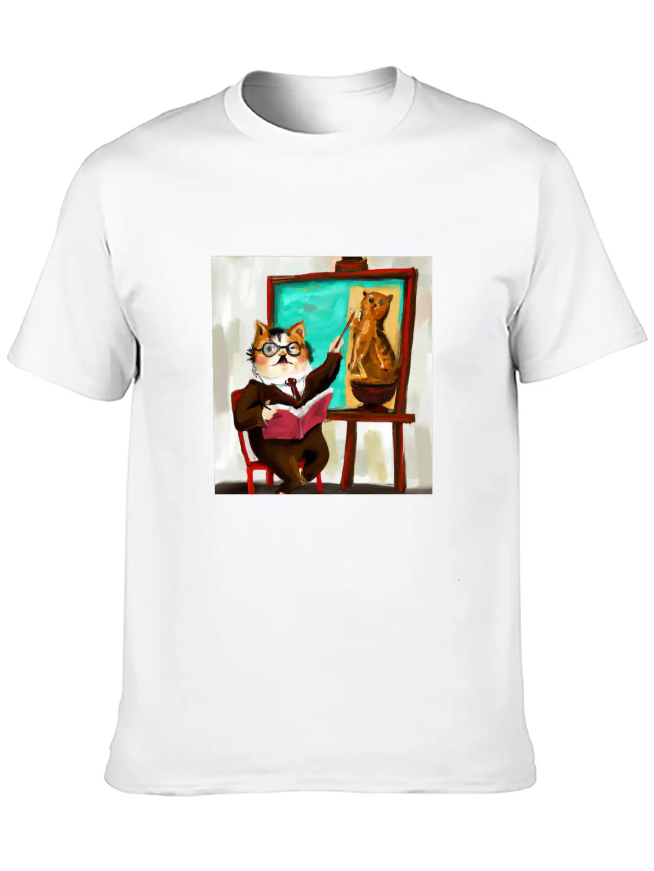 Cat Art History Unisex Cotton Tee – Relaxed Fit For Any Occasion