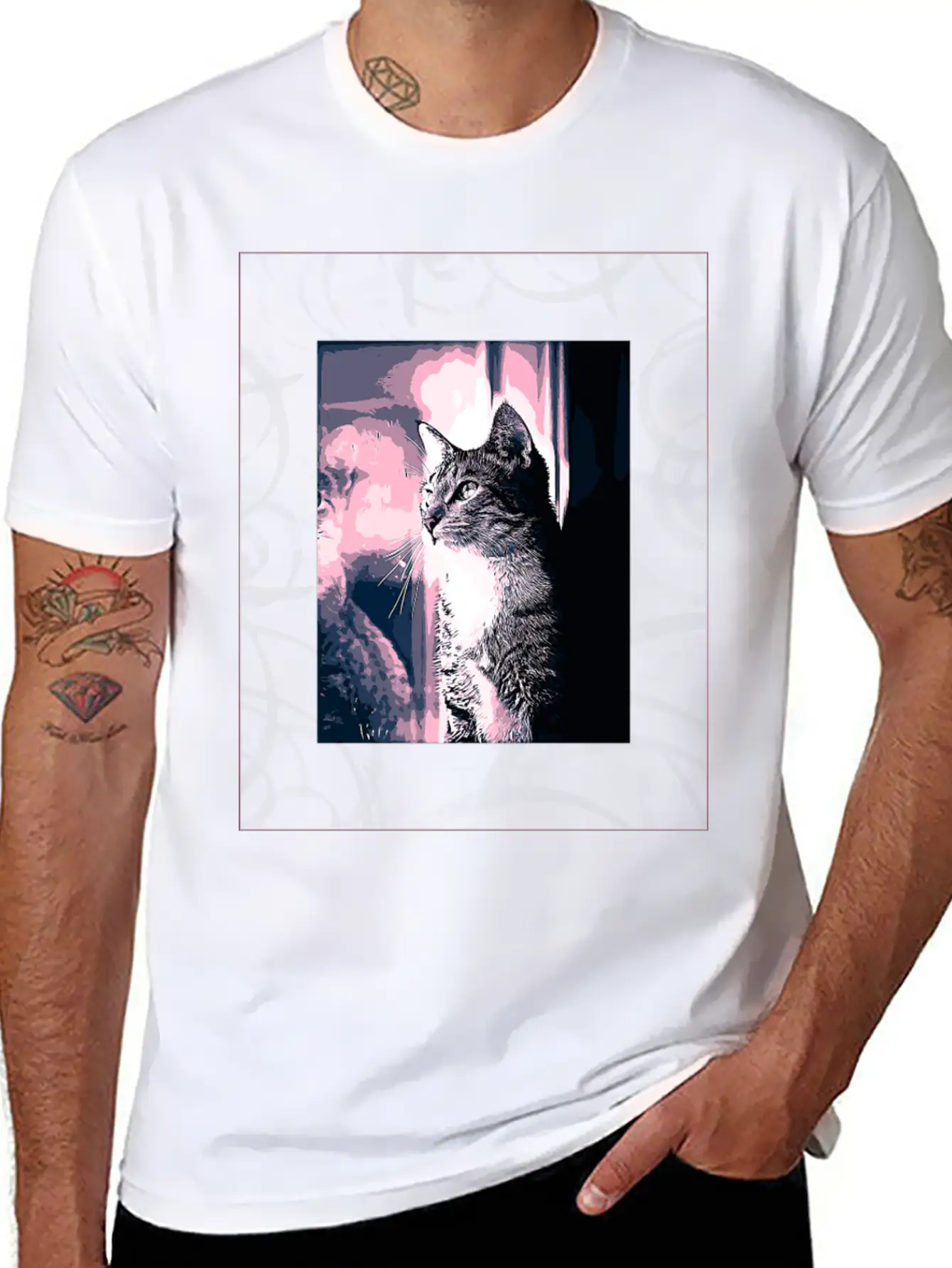 CAT IN ART Lightweight Cotton T-Shirt – Daily Comfort Graphic Shirt