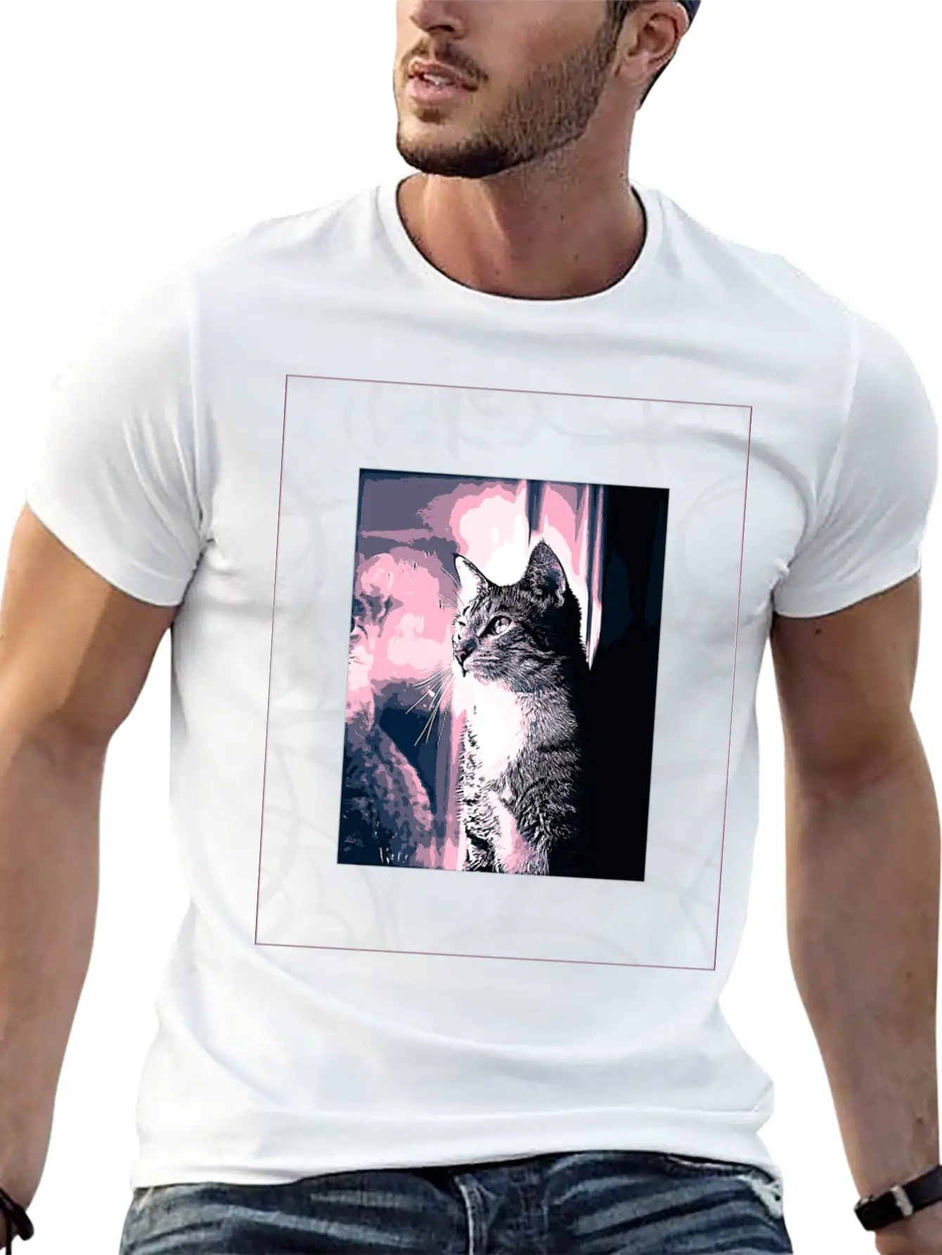 CAT IN ART Lightweight Cotton T-Shirt – Daily Comfort Graphic Shirt