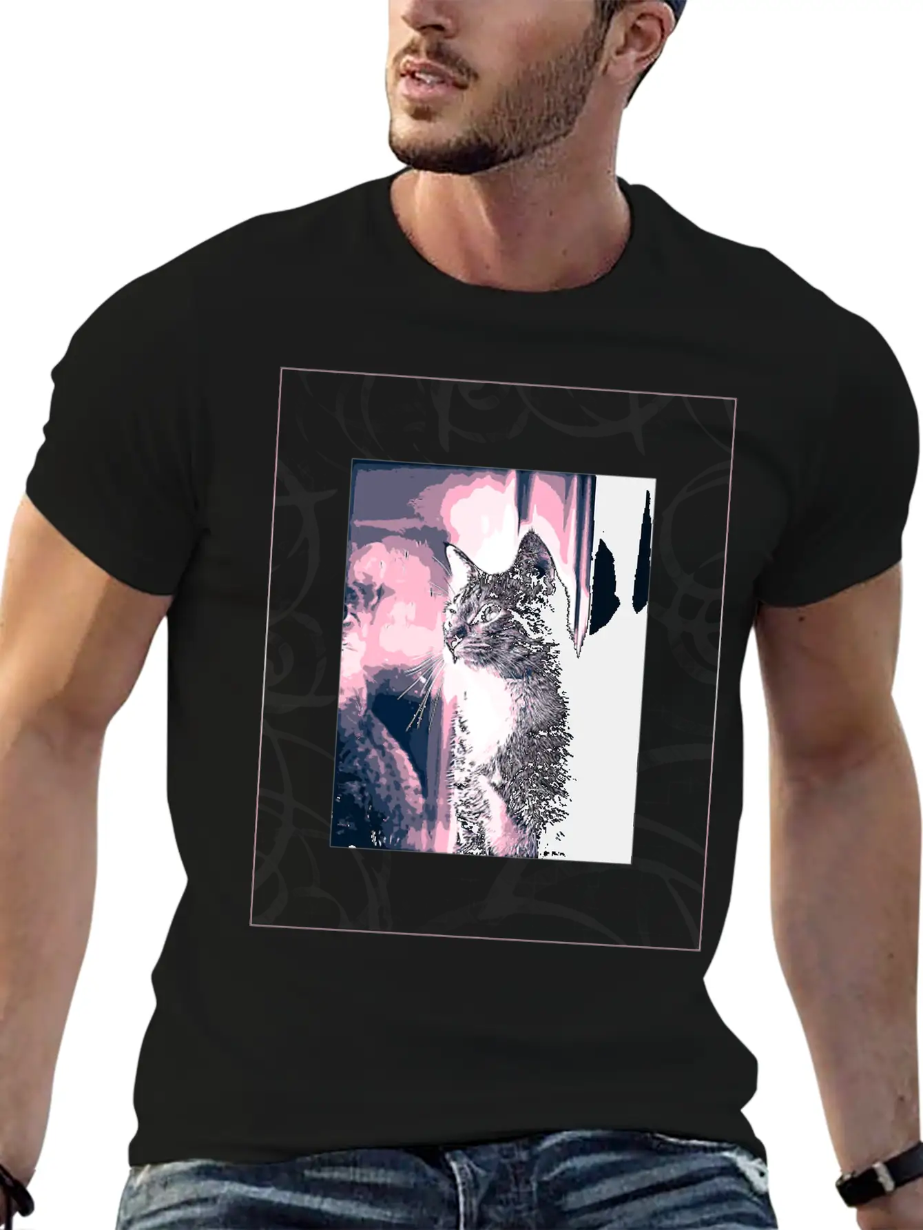 CAT IN ART Lightweight Cotton T-Shirt – Daily Comfort Graphic Shirt