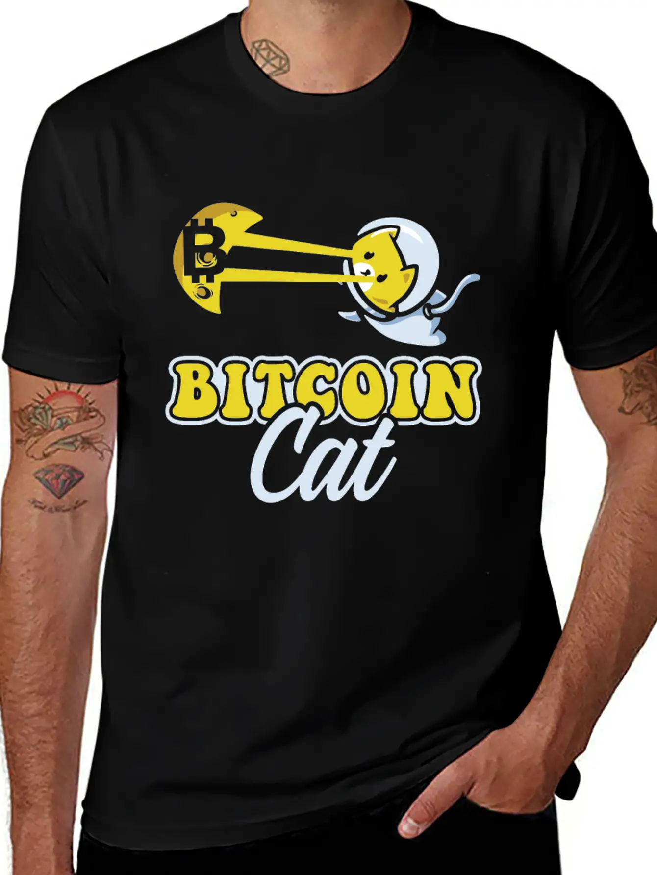 Cat Laser Eyes Bitcoin Crypto BTC Cryptocurrency Classic Cotton Tee – Unisex Comfort For Any Season