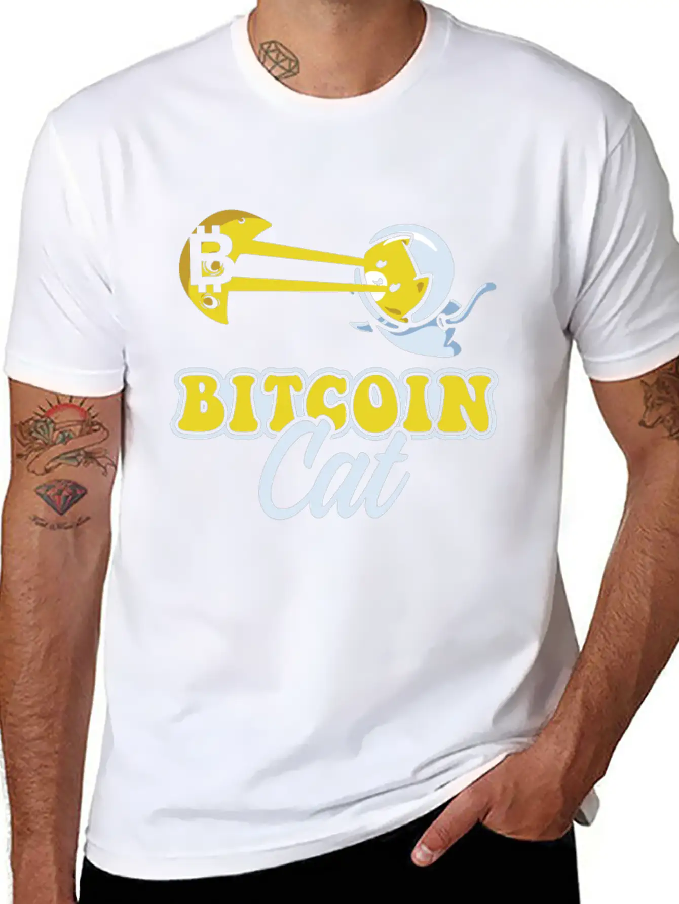 Cat Laser Eyes Bitcoin Crypto BTC Cryptocurrency Classic Cotton Tee – Unisex Comfort For Any Season