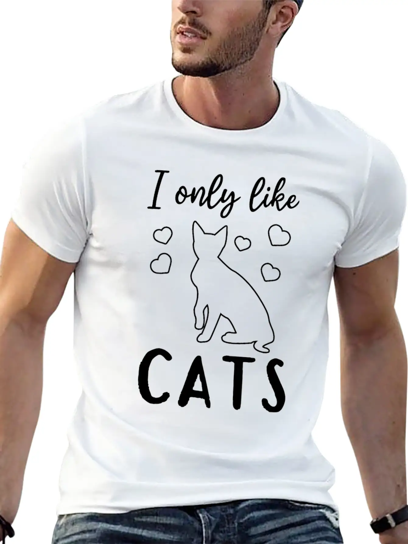 Cat Lover House Cat Lover - I Only Like Cats - Cat Basic Graphic T-Shirt – Daily Comfort In Soft Cotton