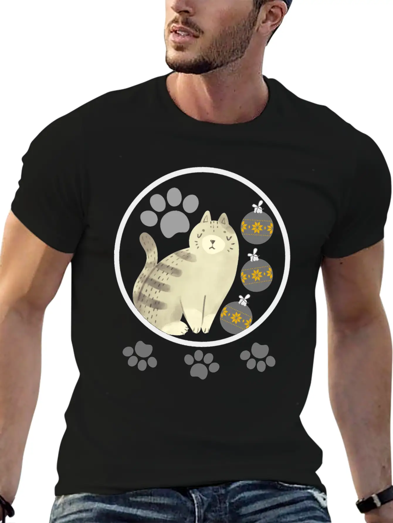 Cat With Paws Basic Graphic T-Shirt – Daily Comfort In Soft Cotton