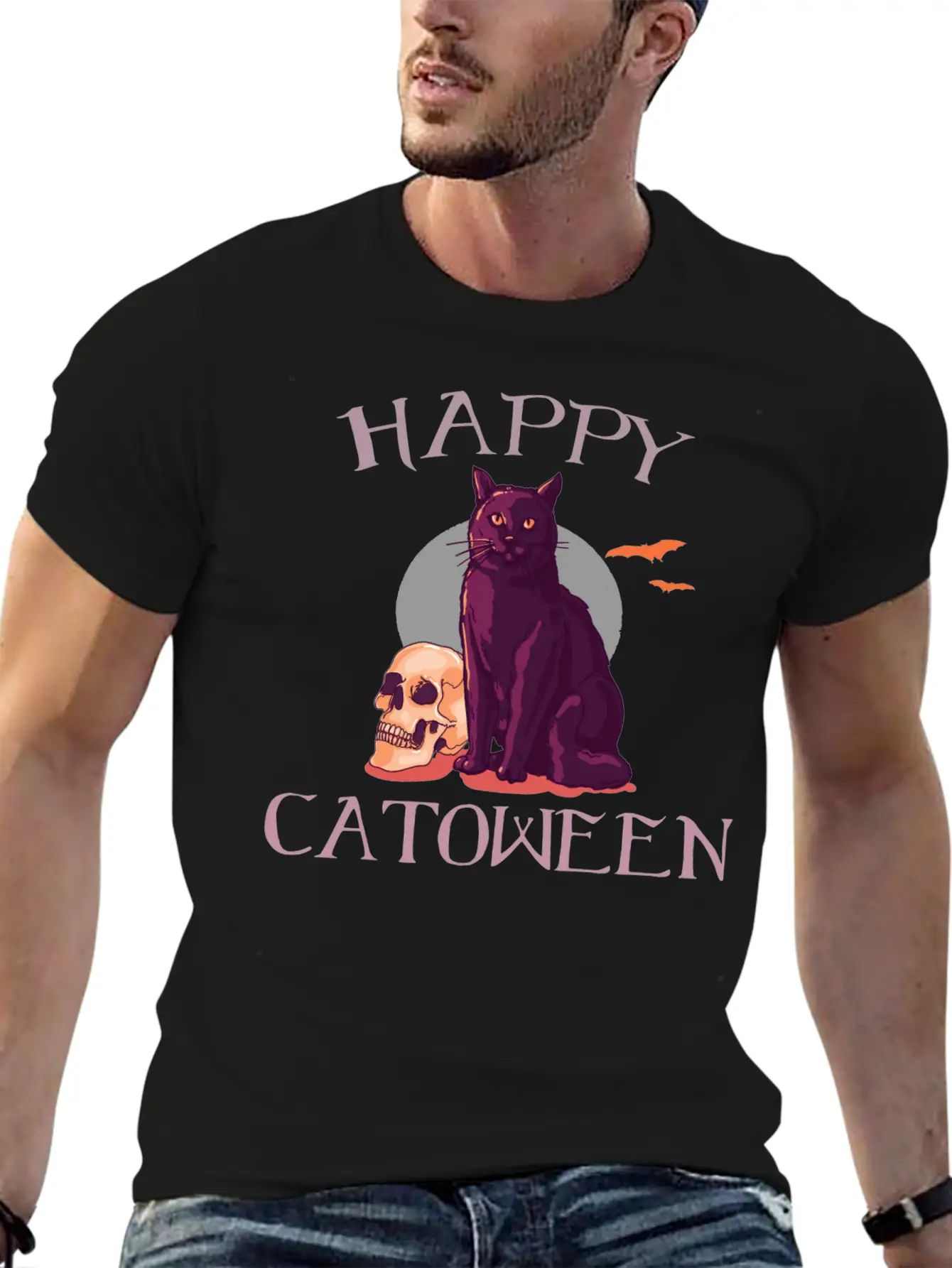 Catoween Kawaii Kitten Classic T-Shirt Stylish Everyday T-Shirt – Unisex Basic Cotton Tee