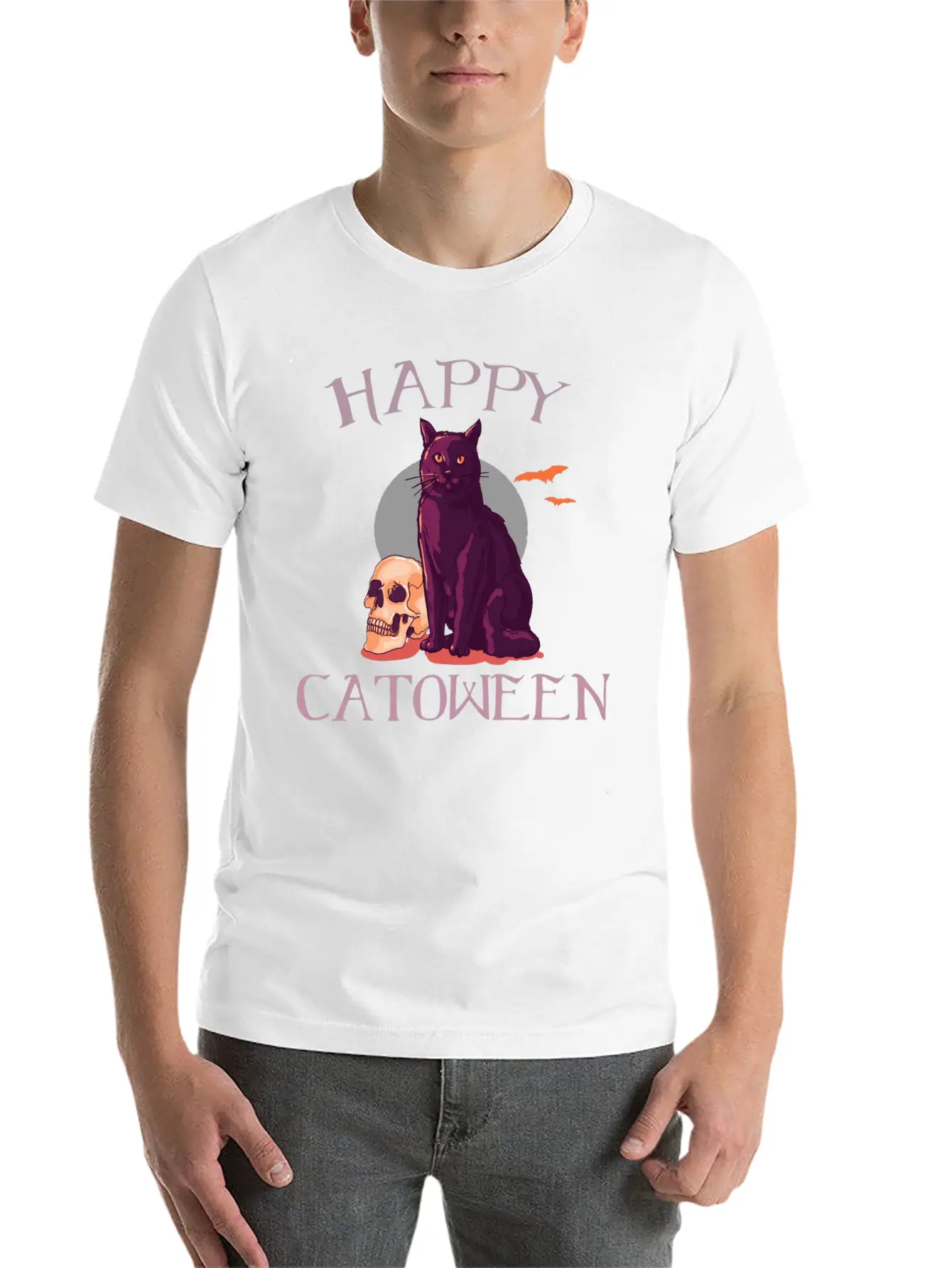 Catoween Kawaii Kitten Classic T-Shirt Stylish Everyday T-Shirt – Unisex Basic Cotton Tee