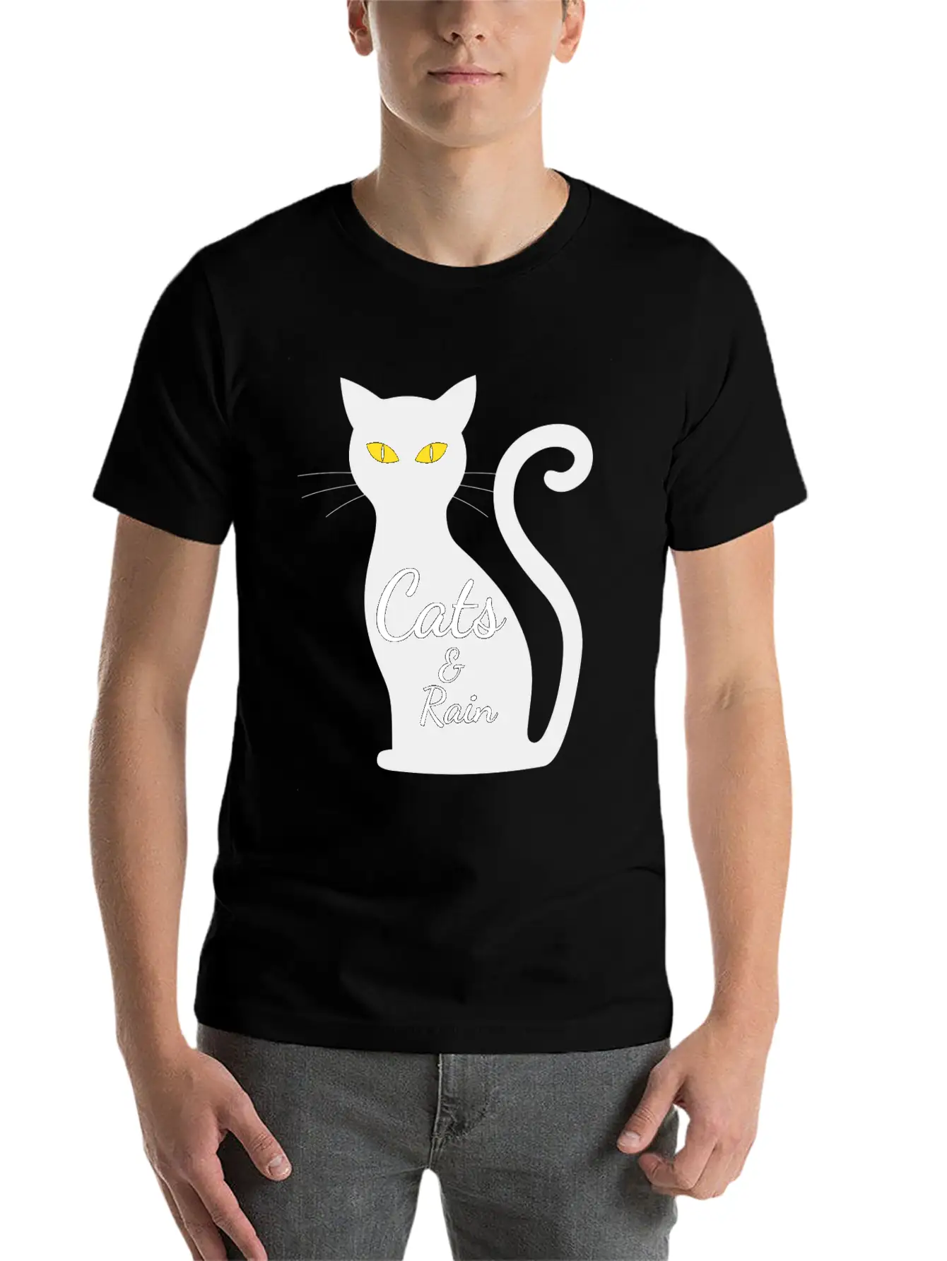 Cats And Rain Tshirt For Women Basic Graphic T-Shirt – Daily Comfort In Soft Cotton