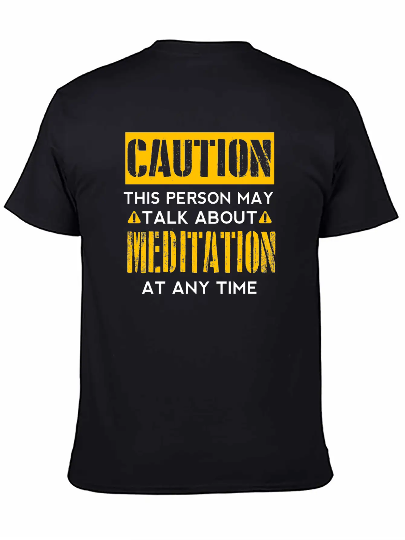 CAUTION - Meditation Fan Classic Crew Neck Graphic Tee – Everyday Minimal Look