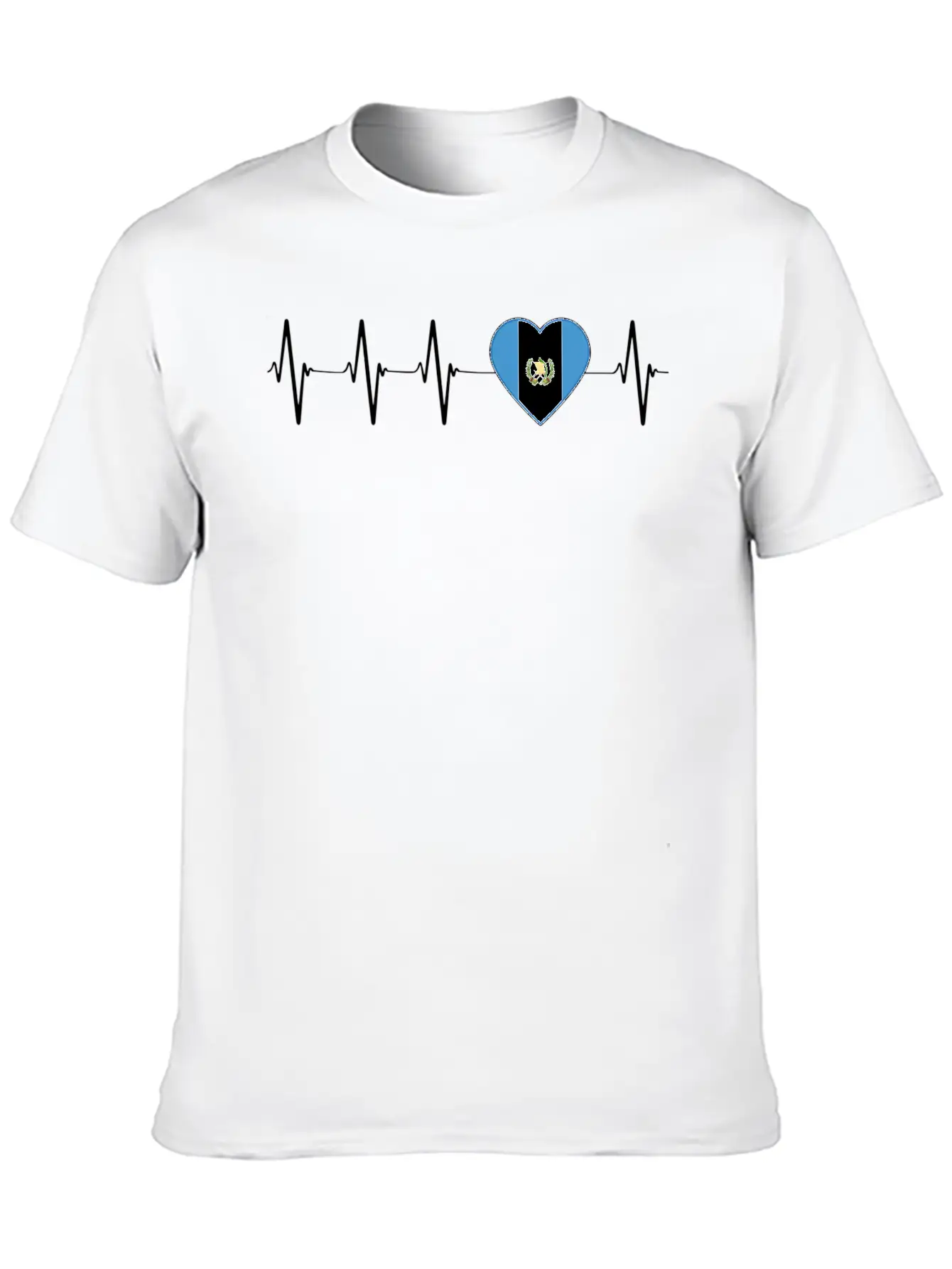 Chapin Guatemalan Heartbeat I Love Guatemala Flag Basic Graphic T-Shirt – Daily Comfort In Soft Cotton