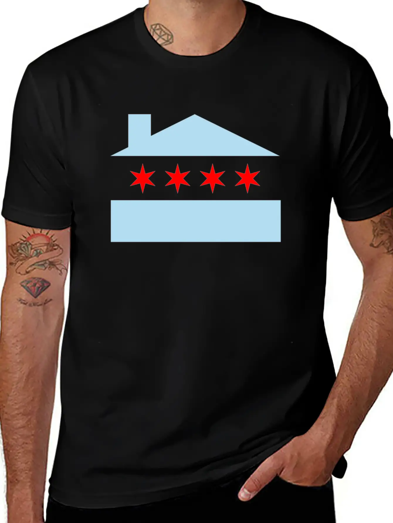 Chicago House Flag - EDM Casual Graphic T-Shirt – Simple And Comfortable Daily Wear
