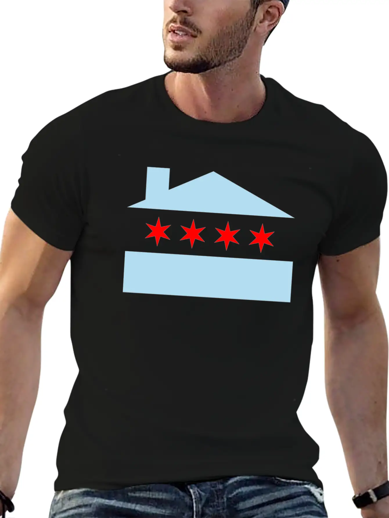 Chicago House Flag - EDM Casual Graphic T-Shirt – Simple And Comfortable Daily Wear