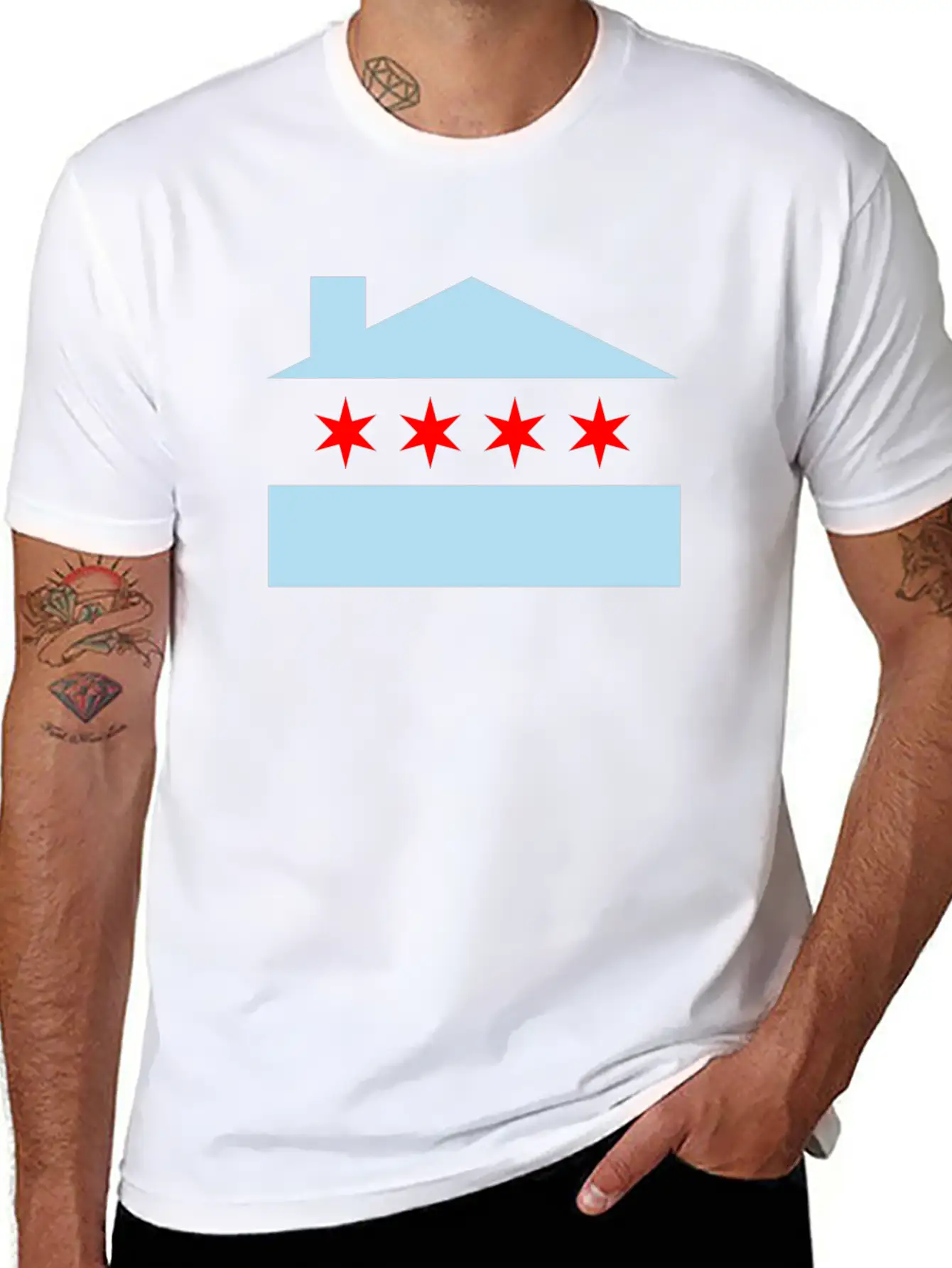 Chicago House Flag - EDM Casual Graphic T-Shirt – Simple And Comfortable Daily Wear