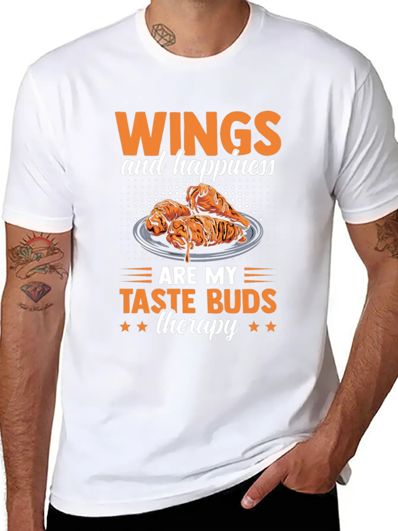 Chicken Wings Taste Buds Therapy Saucy Chicken Essential Cotton Tee For Daily Outfits – Unisex Style