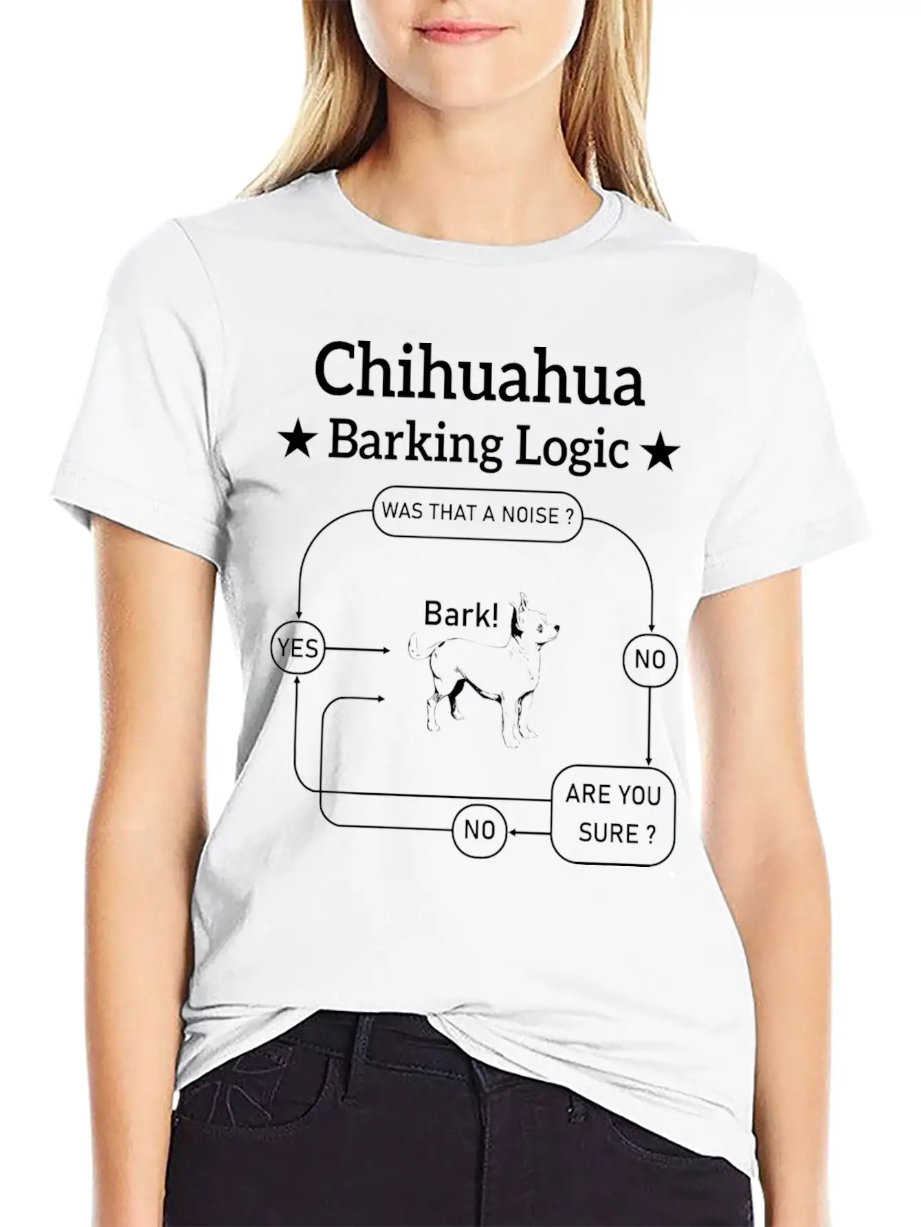 Chihuahua Barking Logic Stylish Everyday T-Shirt – Unisex Basic Cotton Tee