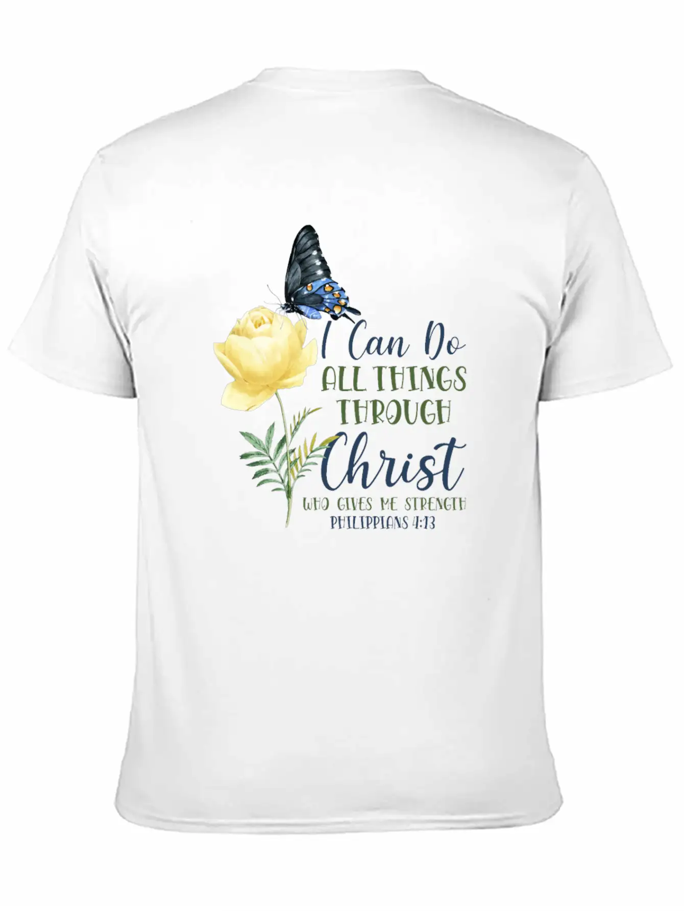 Christian Bible Verse Butterfly Stylish Everyday T-Shirt – Unisex Basic Cotton Tee