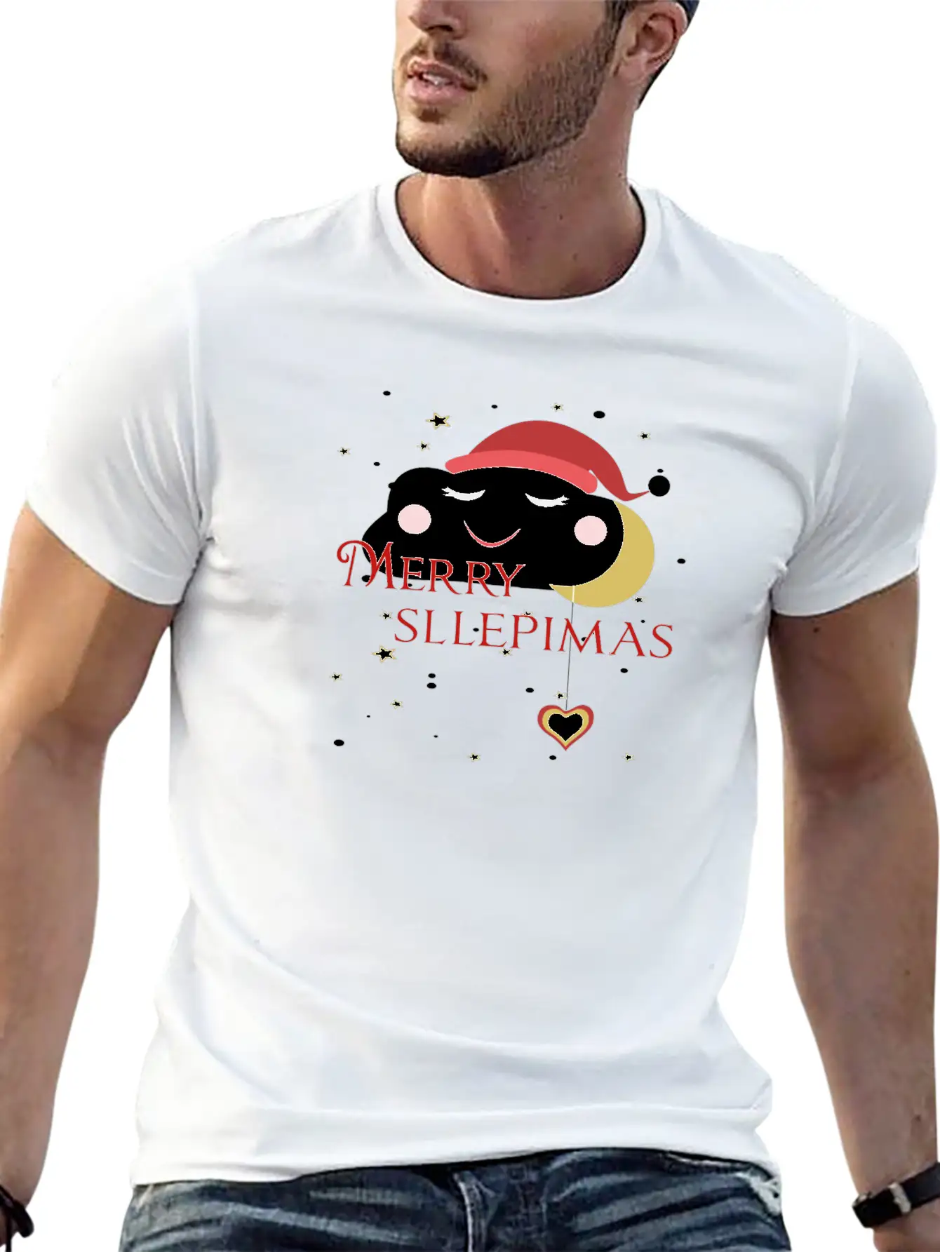 Christmas Merry Sllepimas Christmas Pajama Shirt Basic Graphic T-Shirt – Daily Comfort In Soft Cotton