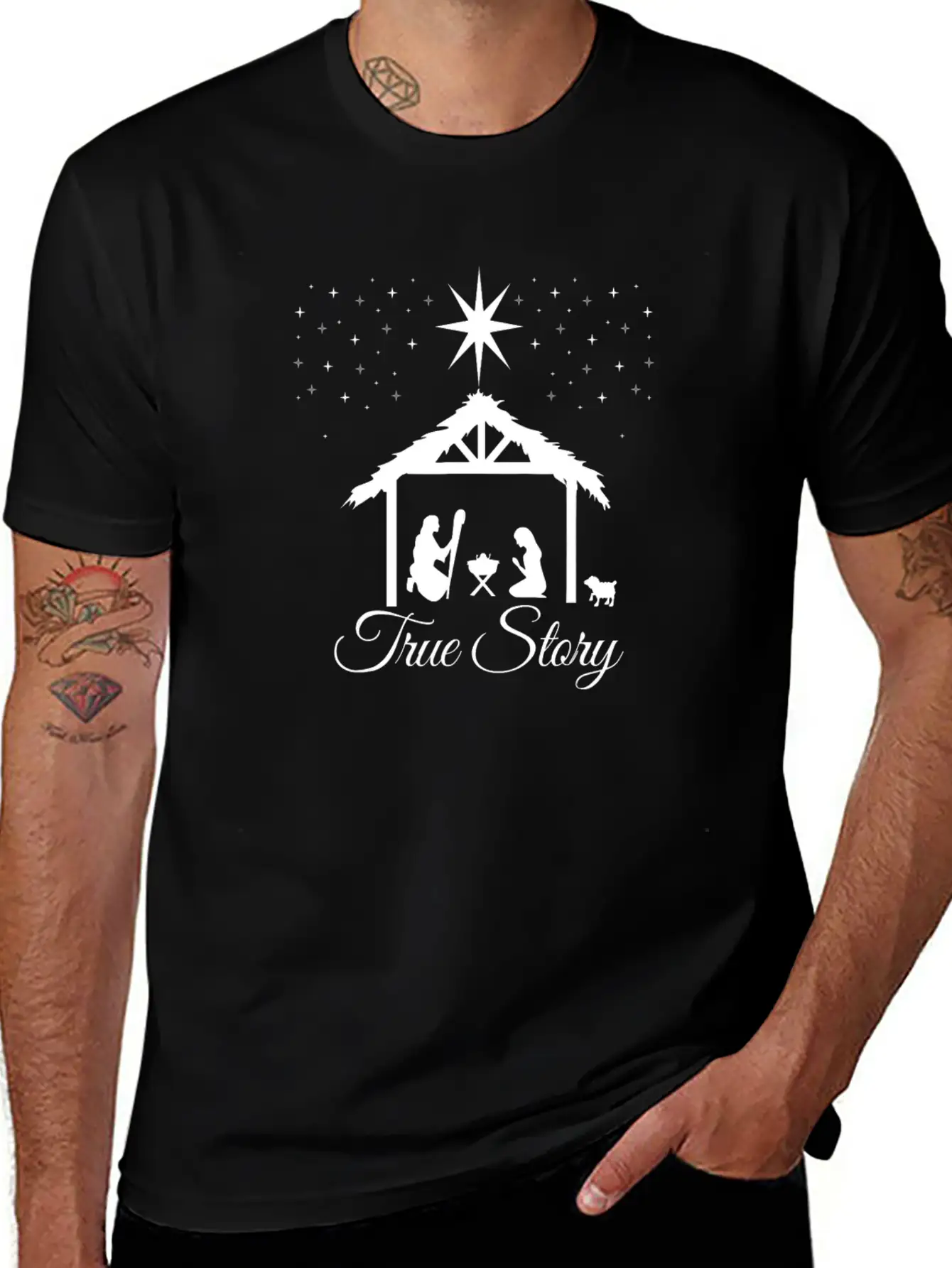 Christmas Nativity Shirt True Story Nativity Stylish Everyday T-Shirt – Unisex Basic Cotton Tee