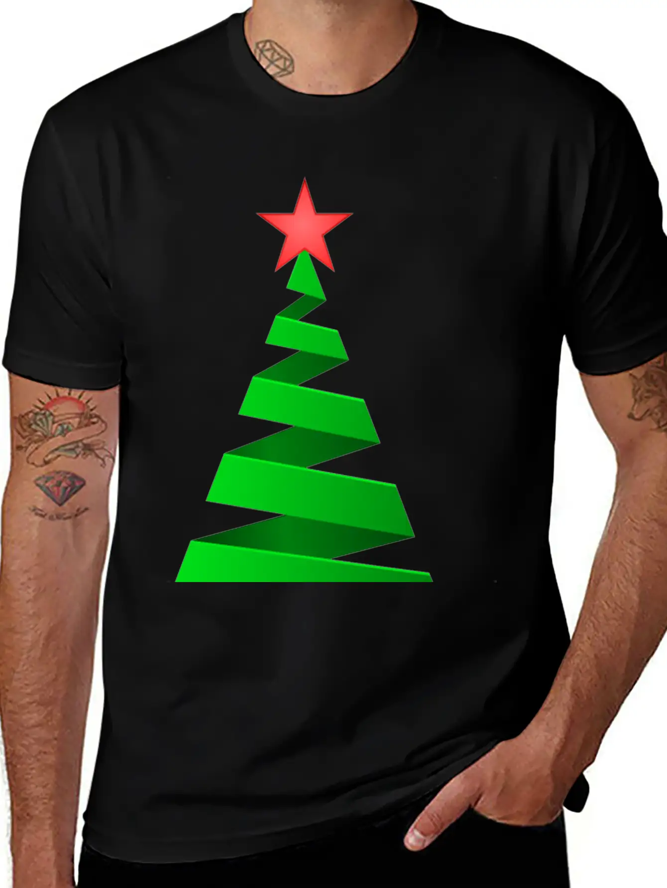 Christmas Tree Basic Graphic T-Shirt – Daily Comfort In Soft Cotton