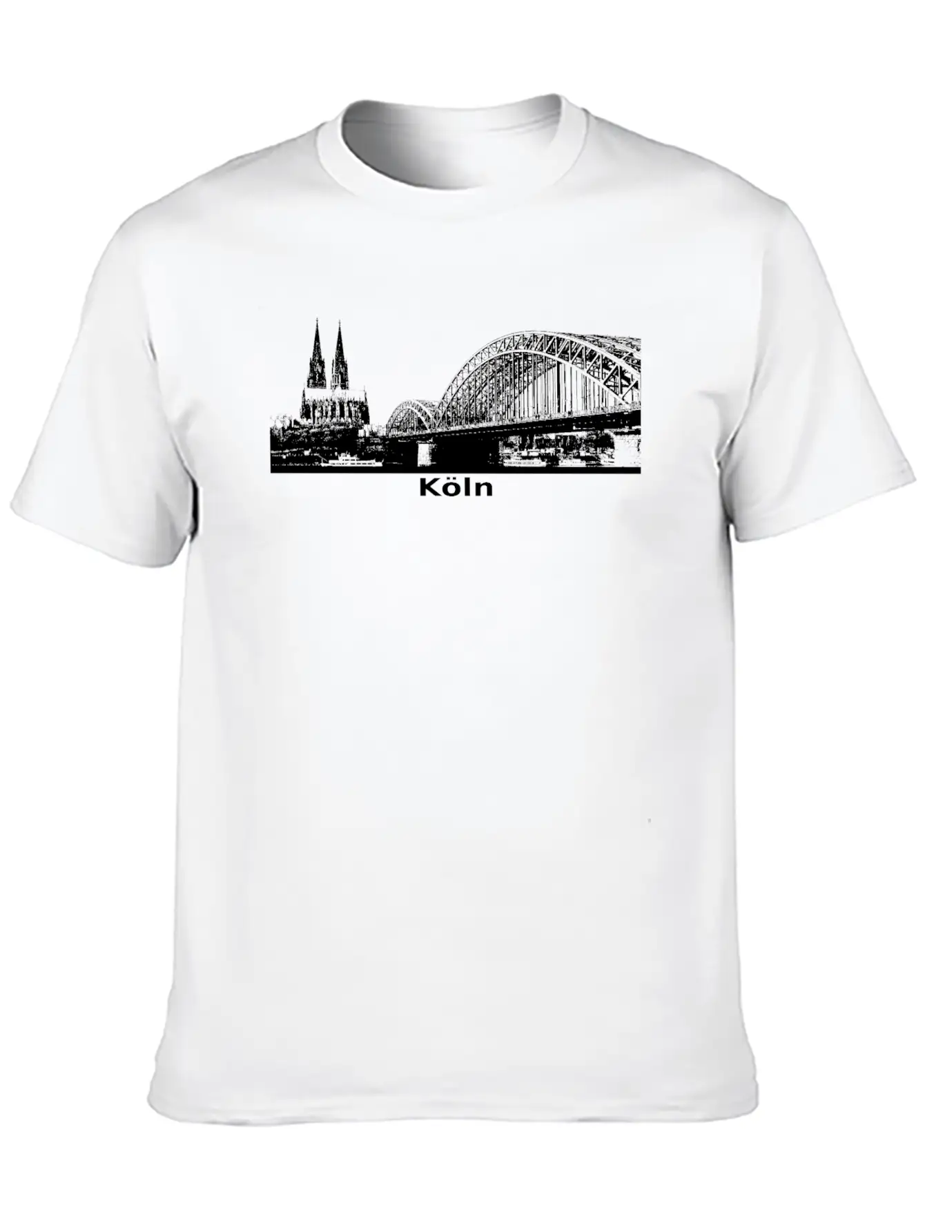City Of Cologne Skyline White Gift Idea Stylish Everyday T-Shirt – Unisex Basic Cotton Tee