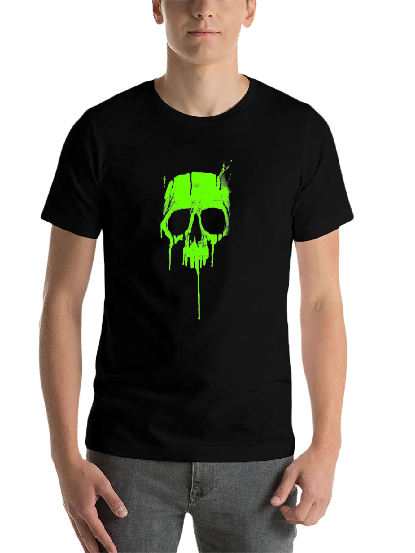 Classic Metal Graffiti Skull Dripping Paint Basic Graphic T-Shirt – Daily Comfort In Soft Cotton
