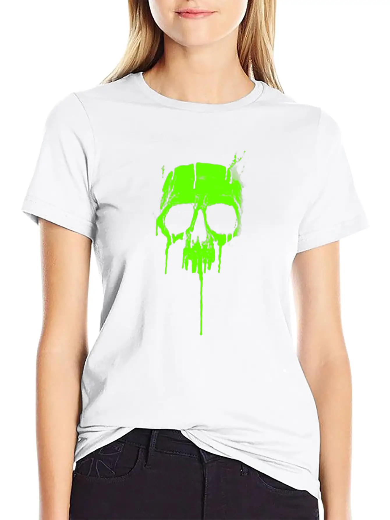 Classic Metal Graffiti Skull Dripping Paint Basic Graphic T-Shirt – Daily Comfort In Soft Cotton