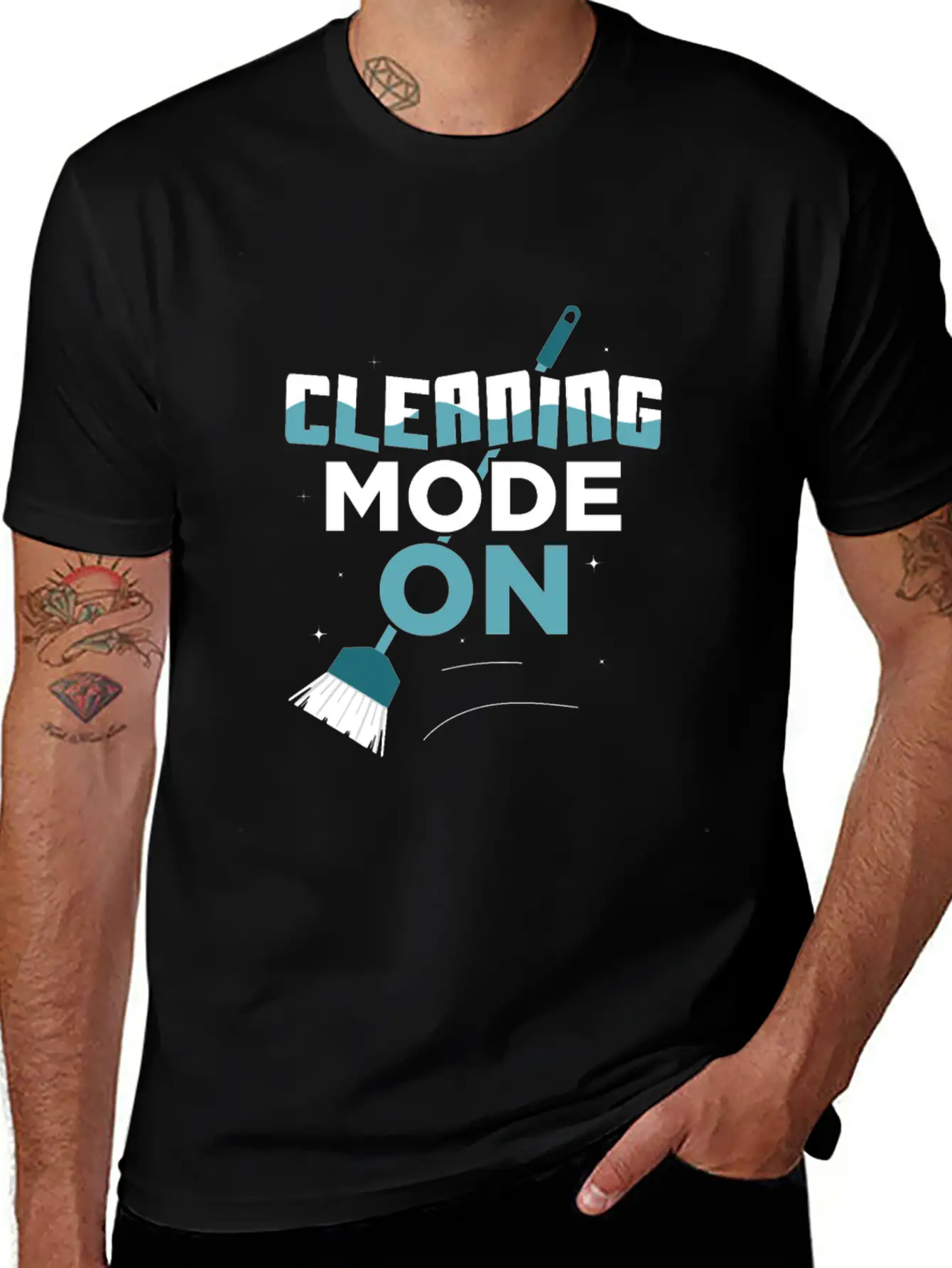 Cleaning Mode On Cleaner Housekeeping Simple Everyday Graphic Tee – Lightweight Summer Wear