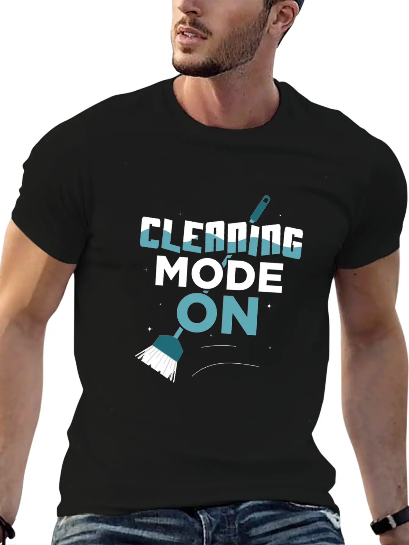 Cleaning Mode On Cleaner Housekeeping Simple Everyday Graphic Tee – Lightweight Summer Wear